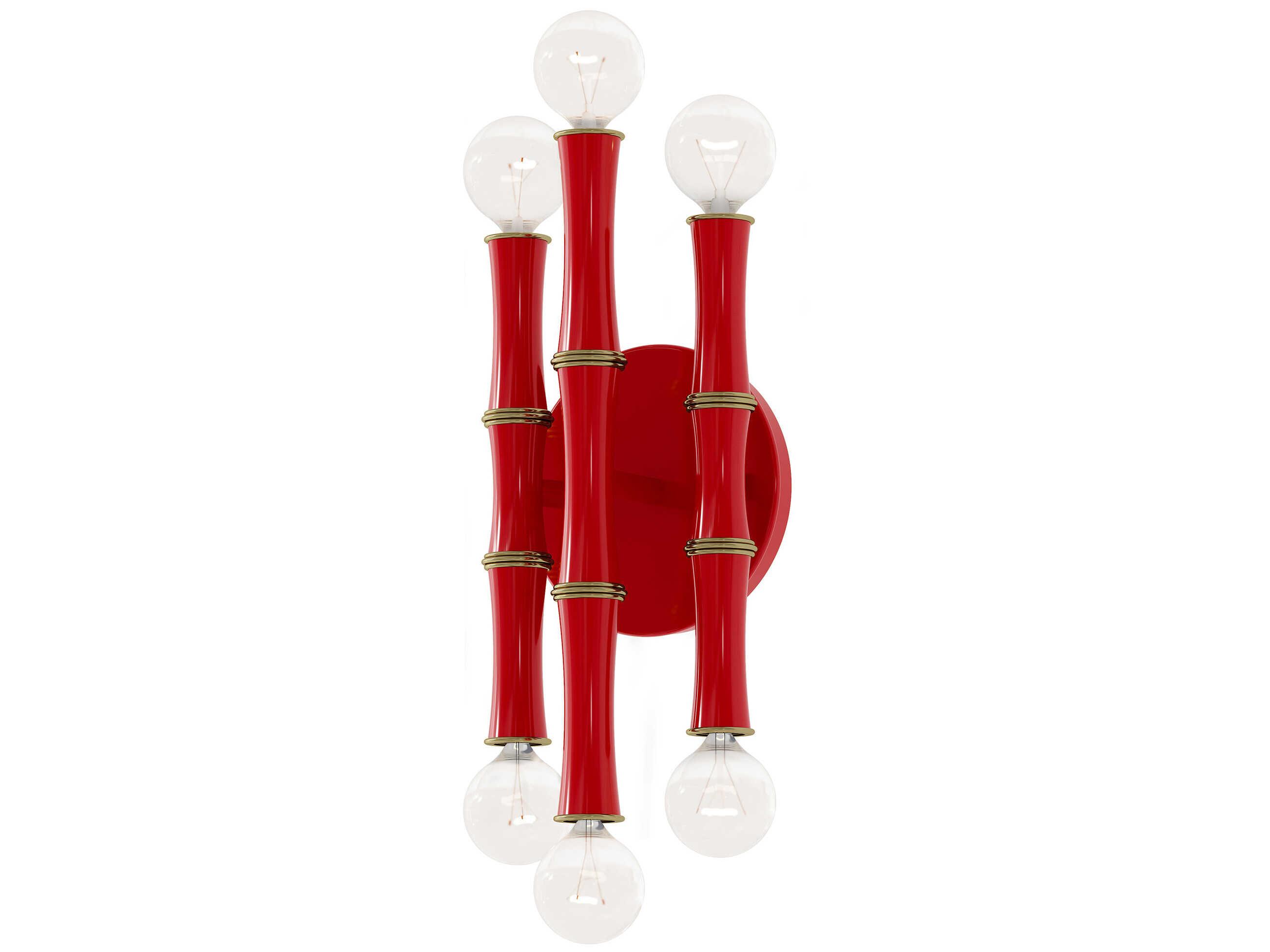 Robert Abbey Kane 6-Light Ruby Red Wall Sconce