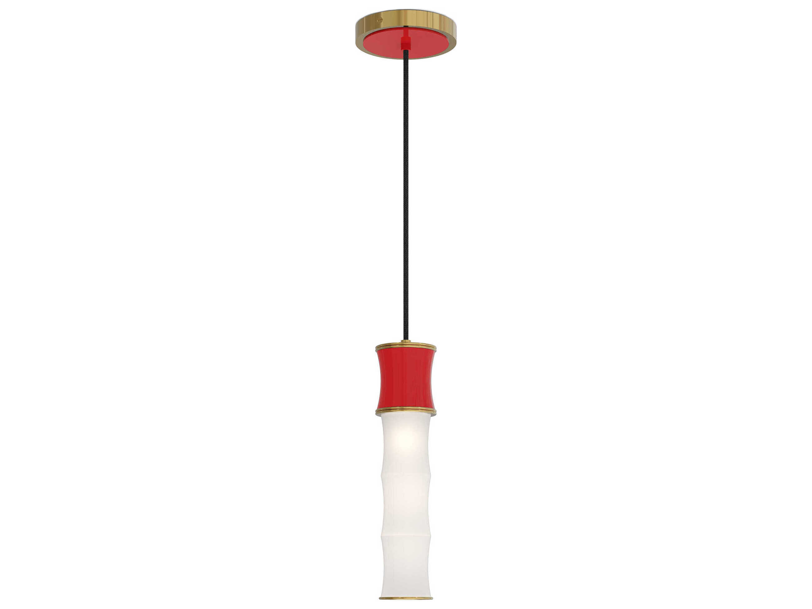 Robert Abbey Kane 1-Light Ruby Red Cylinder Mini Pendant