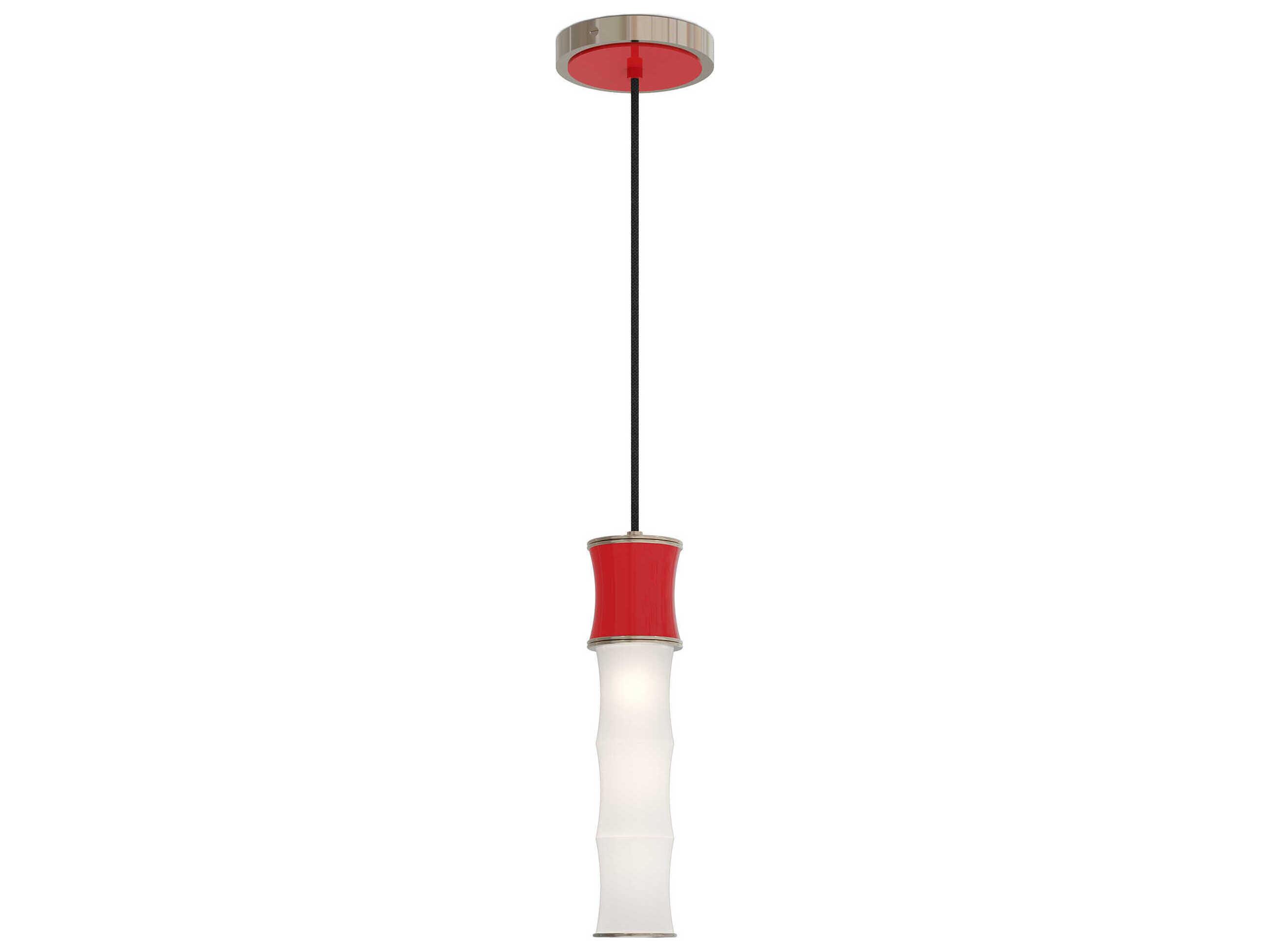 Robert Abbey Kane 1-Light Ruby Red Cylinder Mini Pendant