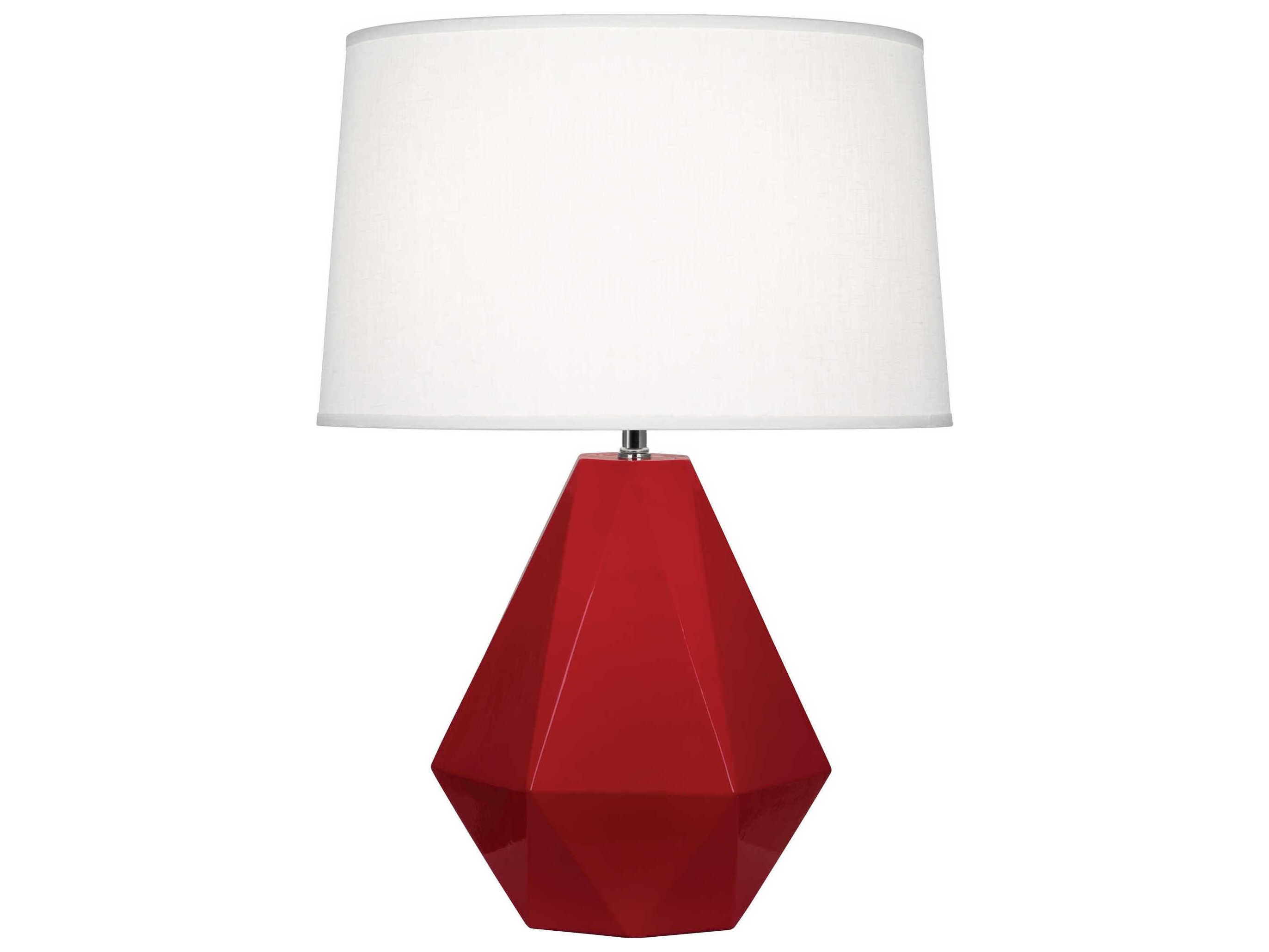 Robert Abbey Delta Ruby Red Glazed Table Lamp