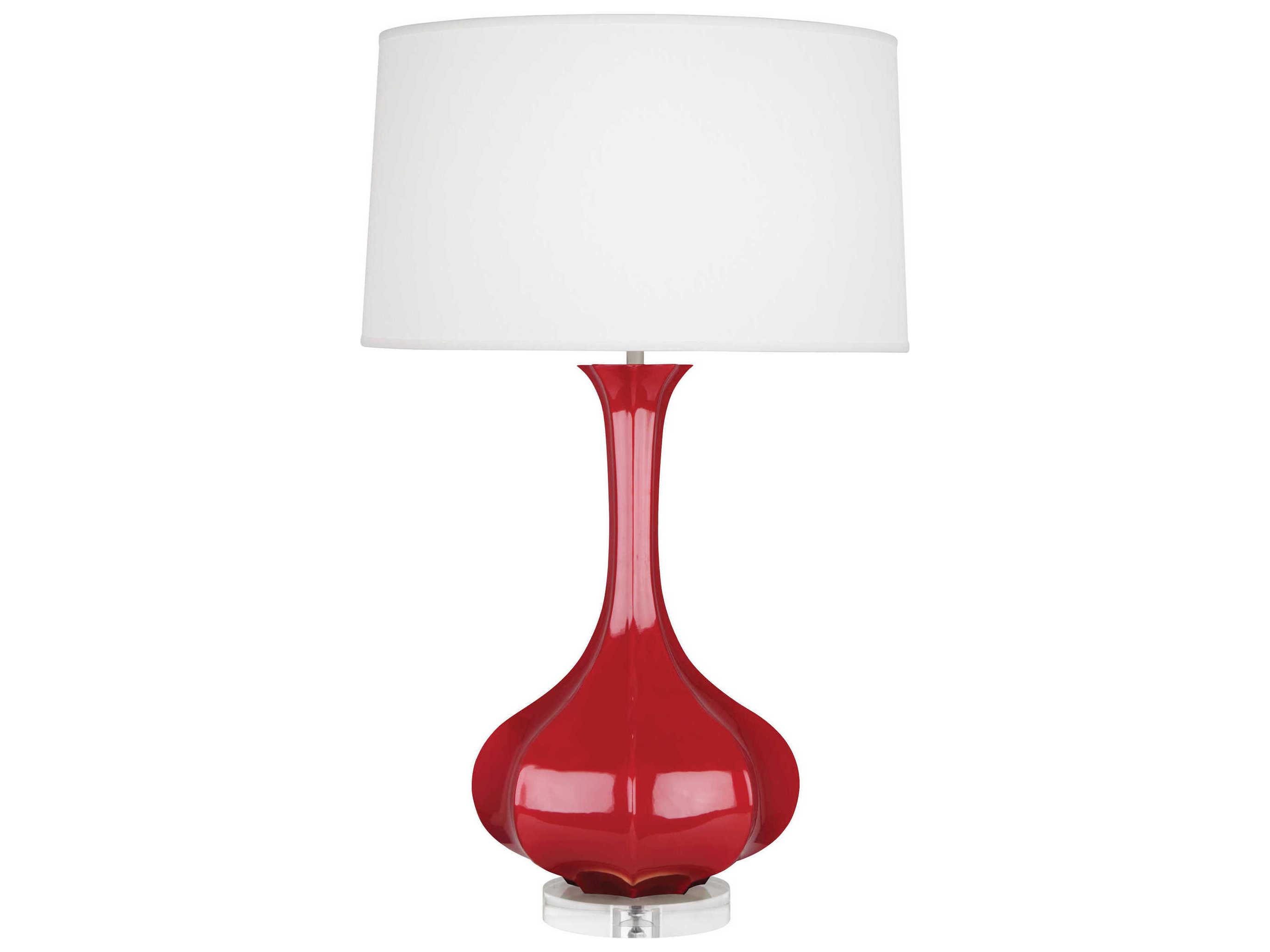 Robert Abbey Pike Ruby Red Glazed Lucite Buffet Lamp