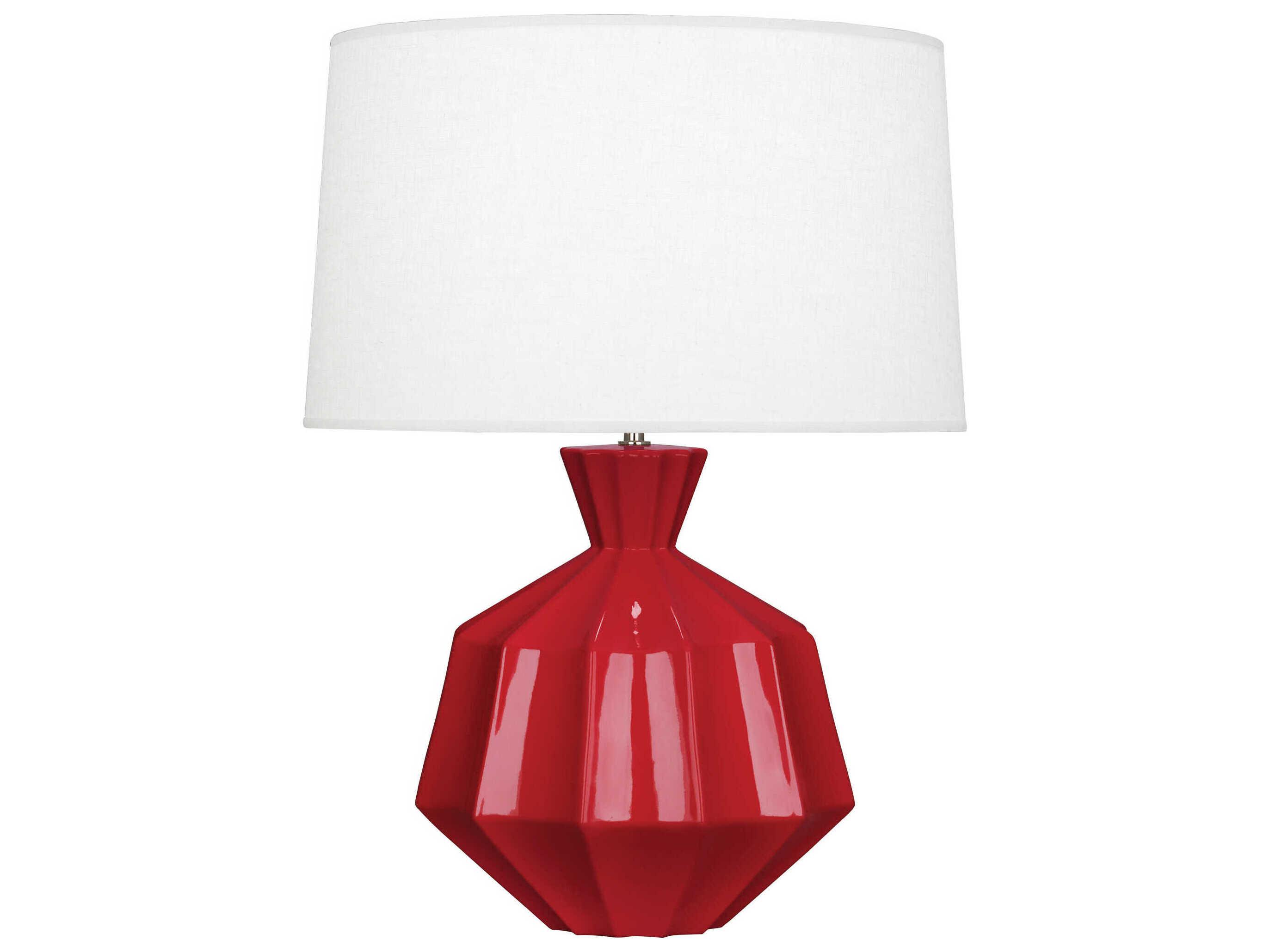 Robert Abbey Orion Ruby Red Glazed Buffet Lamp