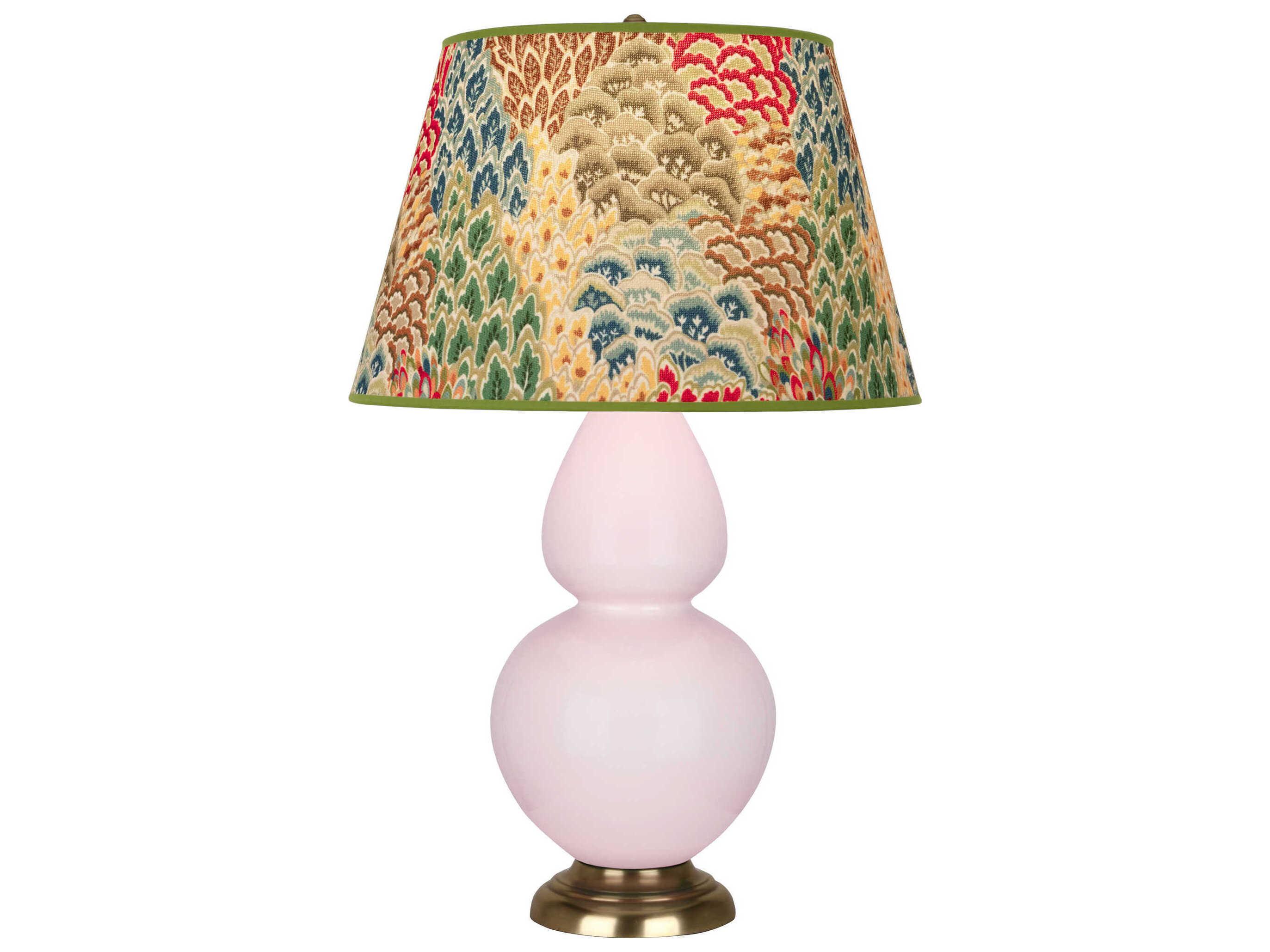 Robert Abbey Double Gourd Rose Water Glazed Pink Buffet Lamp
