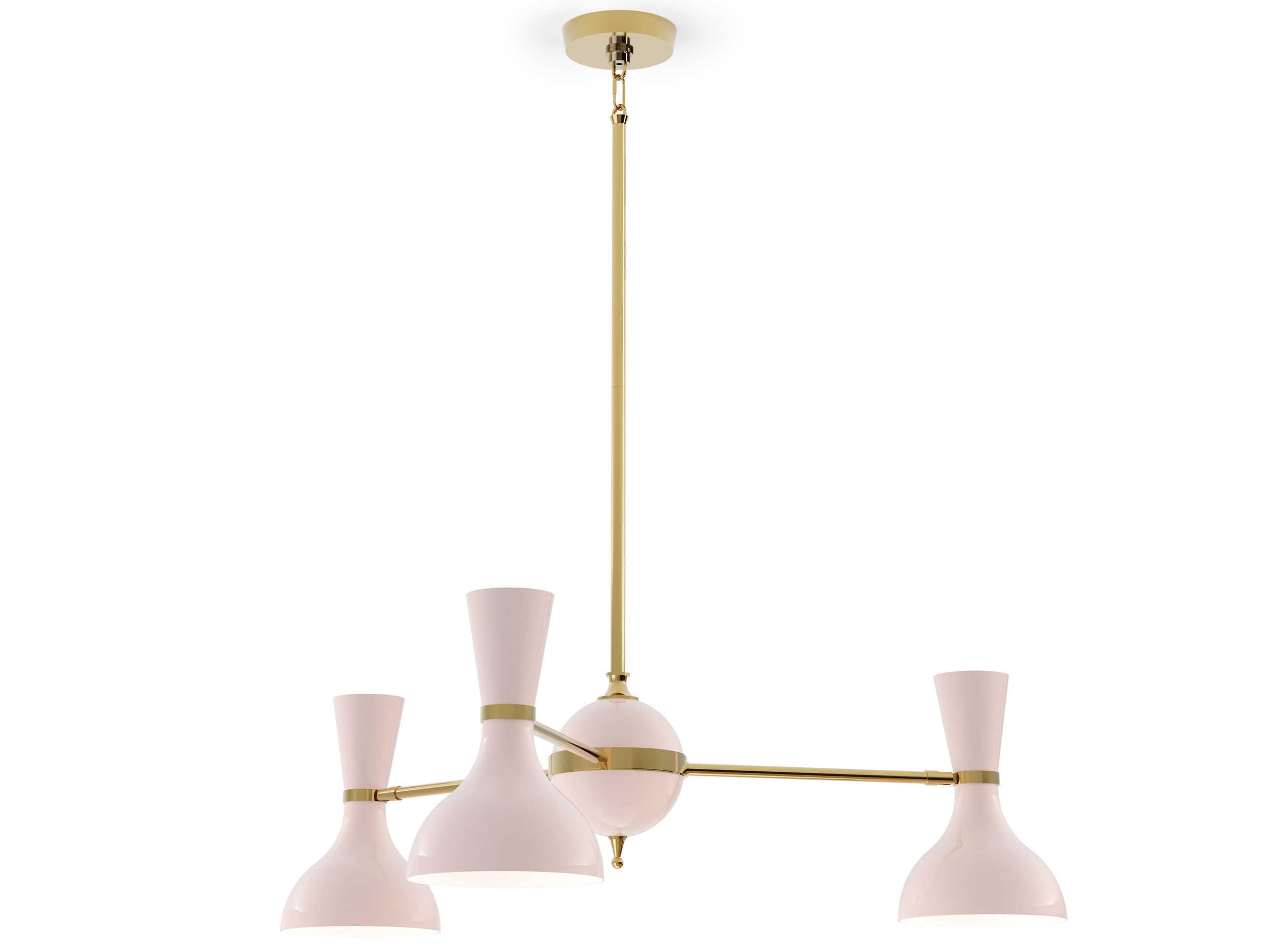 Robert Abbey Clare 3-Light Rose Water Pink Chandelier