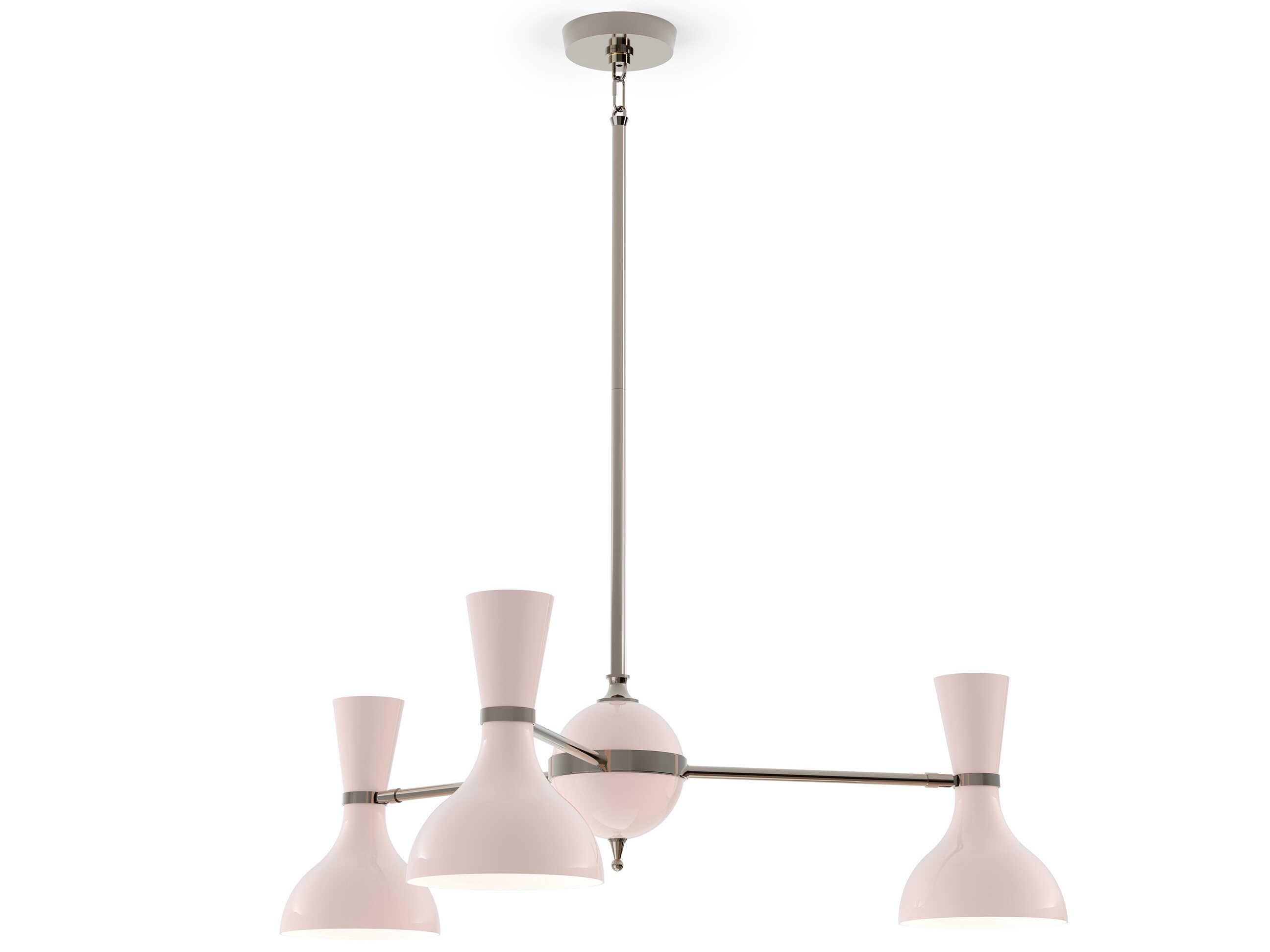 Robert Abbey Clare 3-Light Rose Water Pink Chandelier