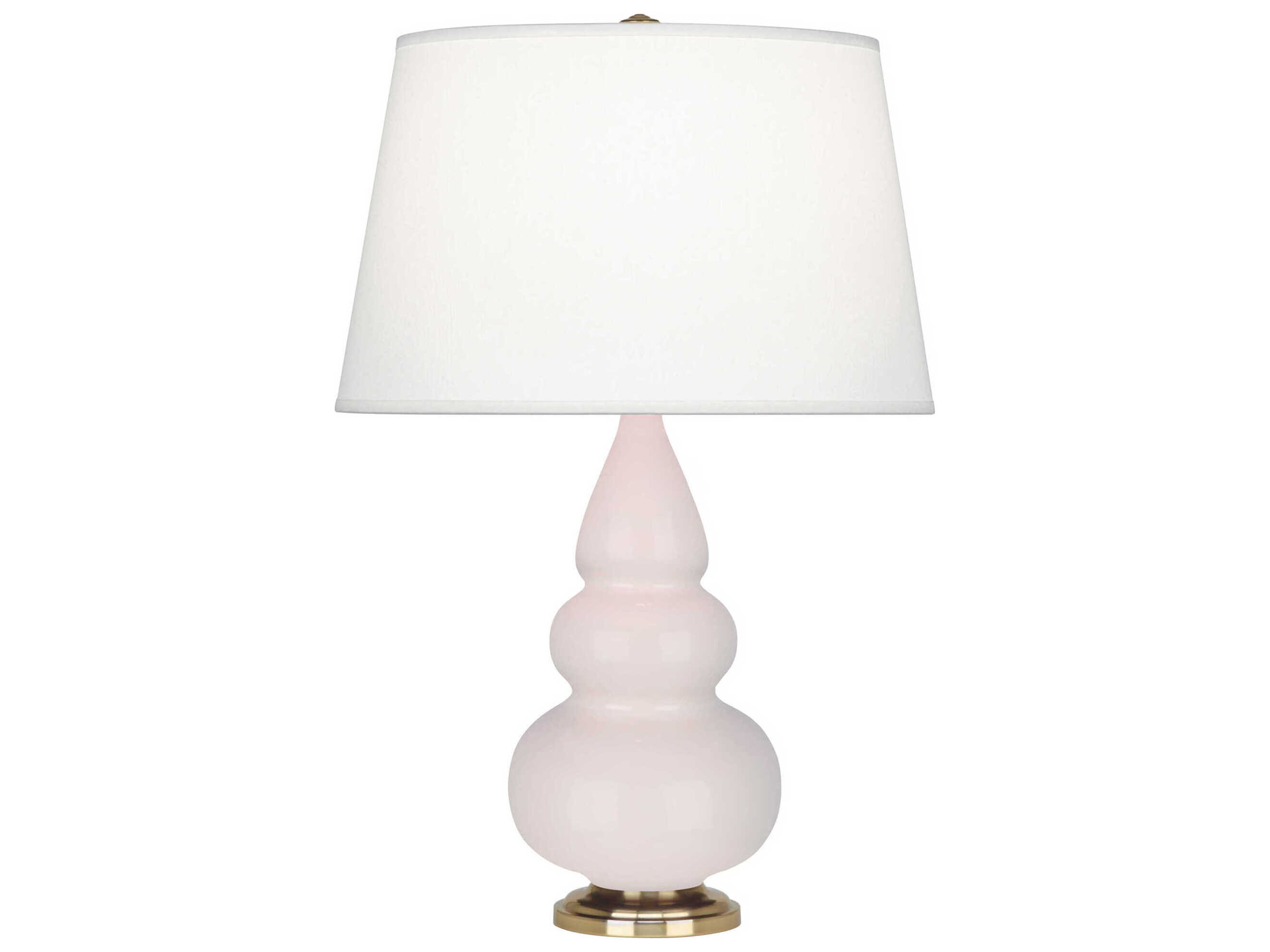 Robert Abbey Small Triple Gourd Rose Water Glazed Pink Table Lamp