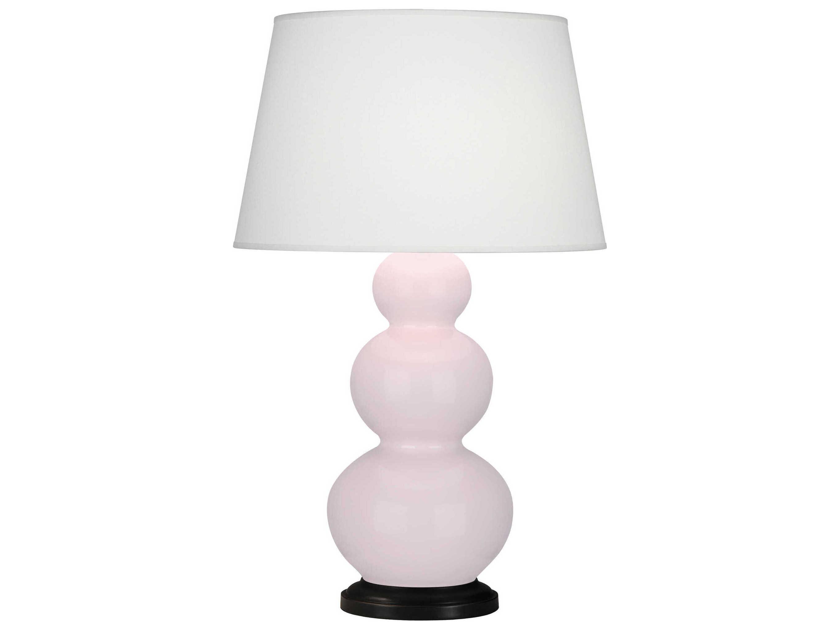Robert Abbey Triple Gourd Rose Water Glazed Pink Buffet Lamp