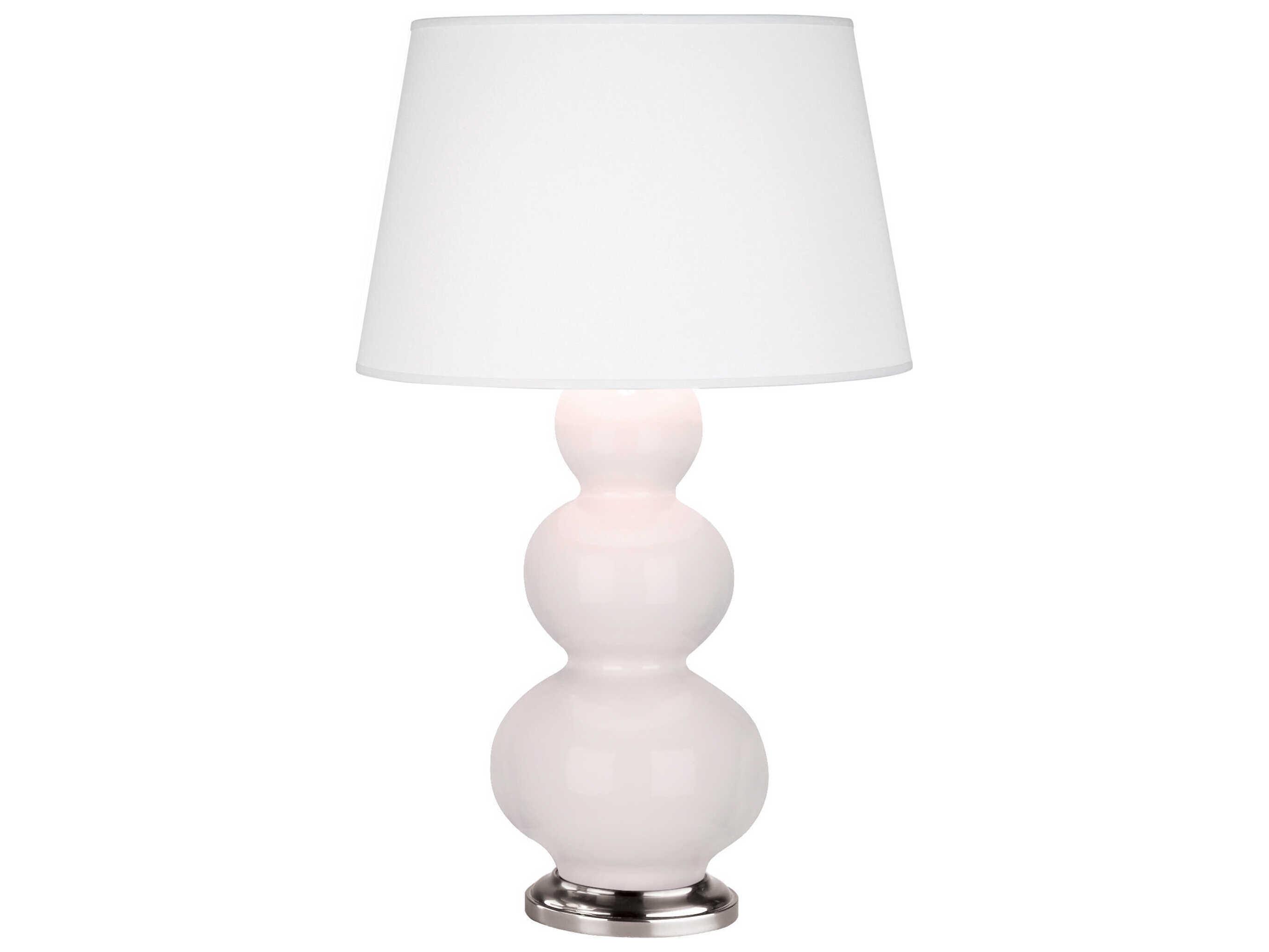 Robert Abbey Triple Gourd Rose Water Glazed Pink Buffet Lamp