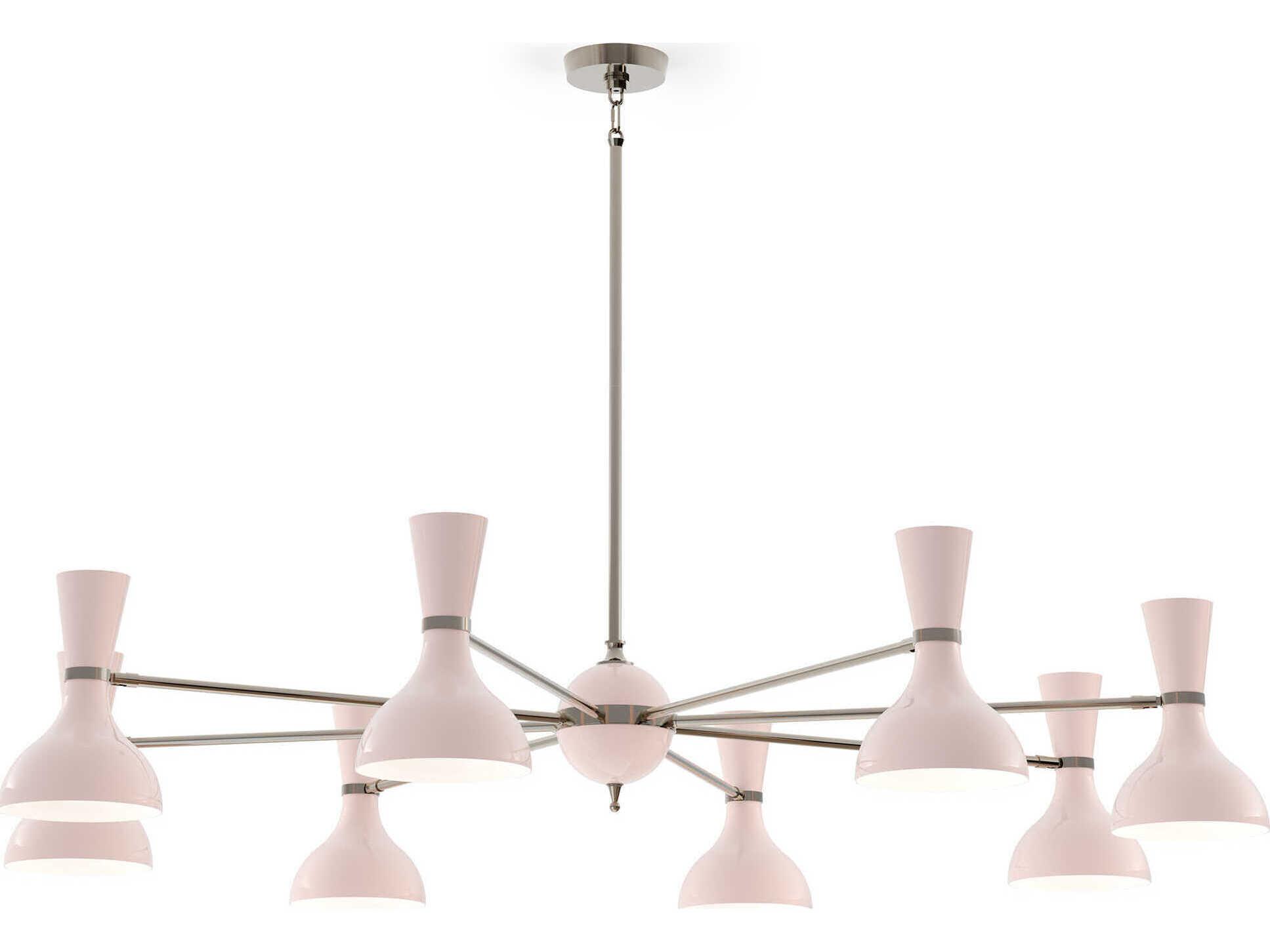 Robert Abbey Clare 8-Light Rose Water Pink Chandelier