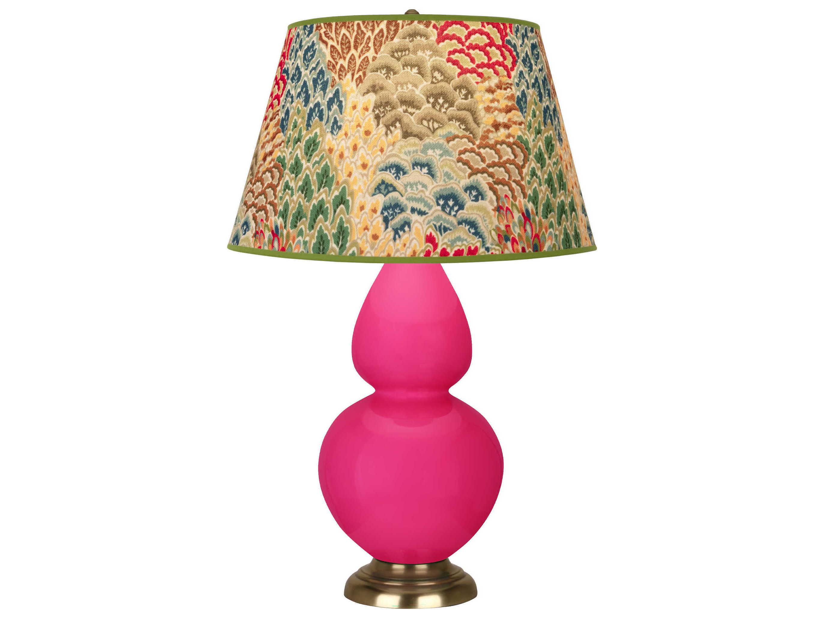 Robert Abbey Double Gourd Razzle Rose Glazed Pink Buffet Lamp