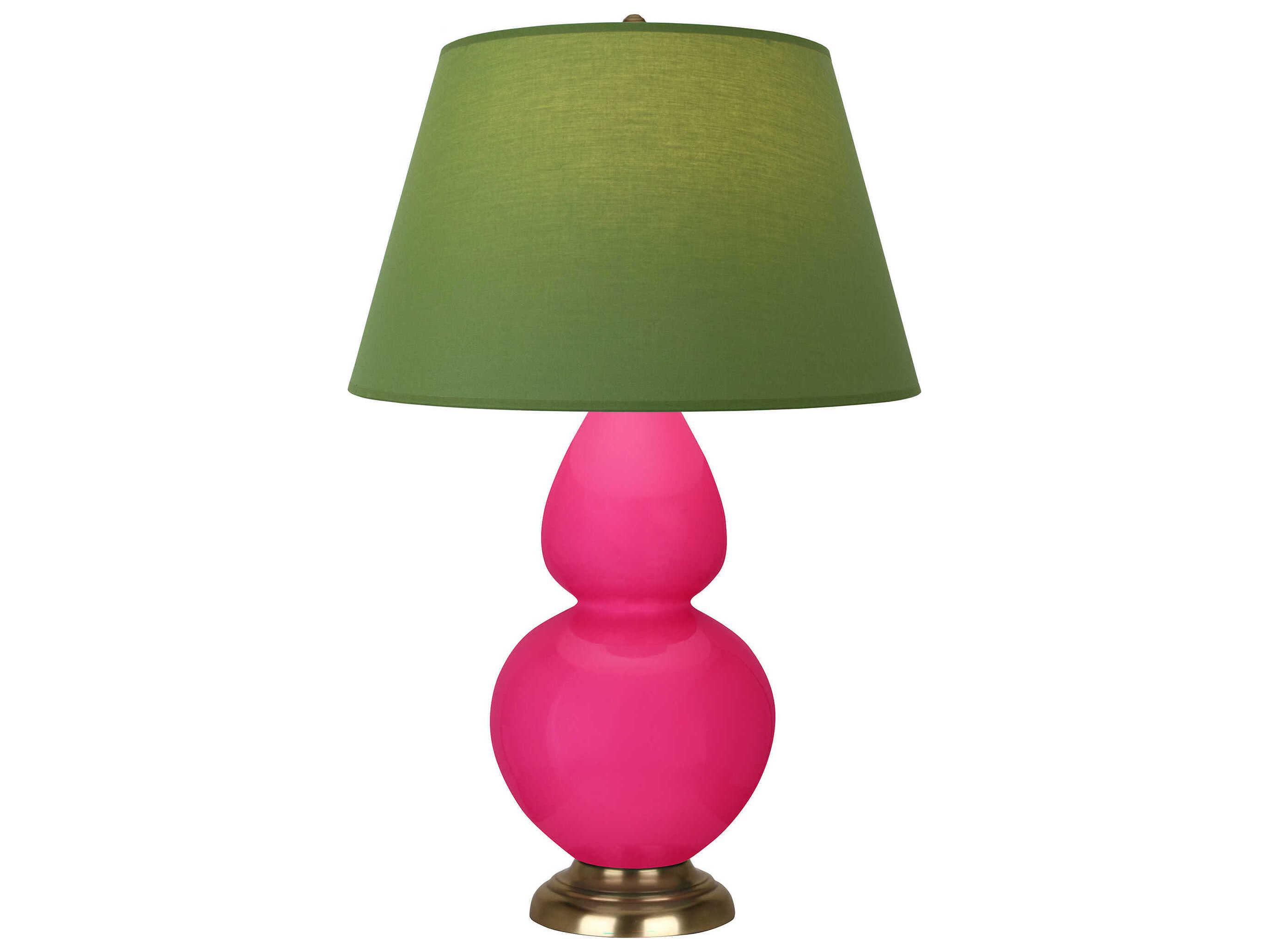 Robert Abbey Double Gourd Razzle Rose Glazed Pink Buffet Lamp