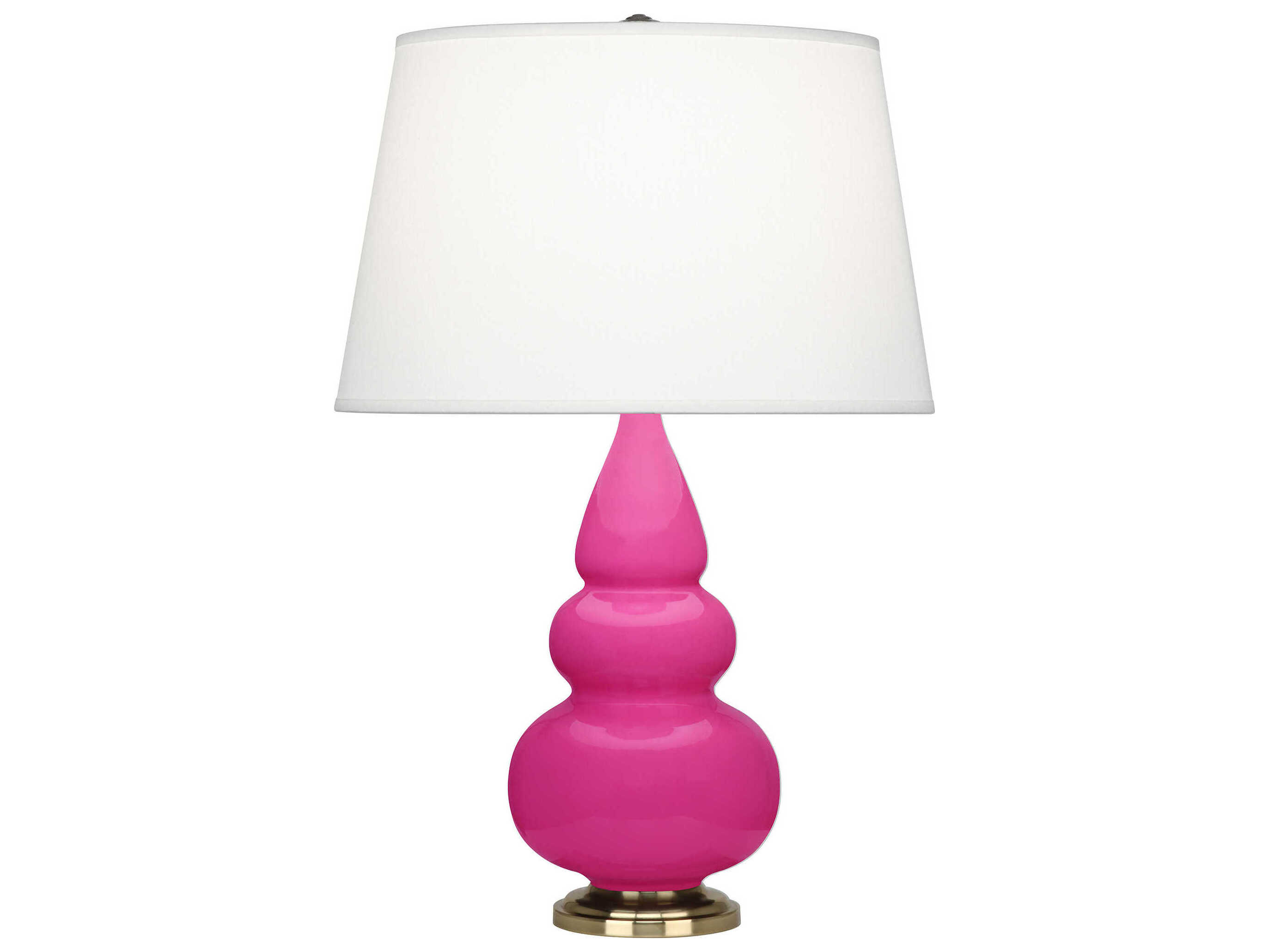 Robert Abbey Small Triple Gourd Razzle Rose Glazed Pink Table Lamp