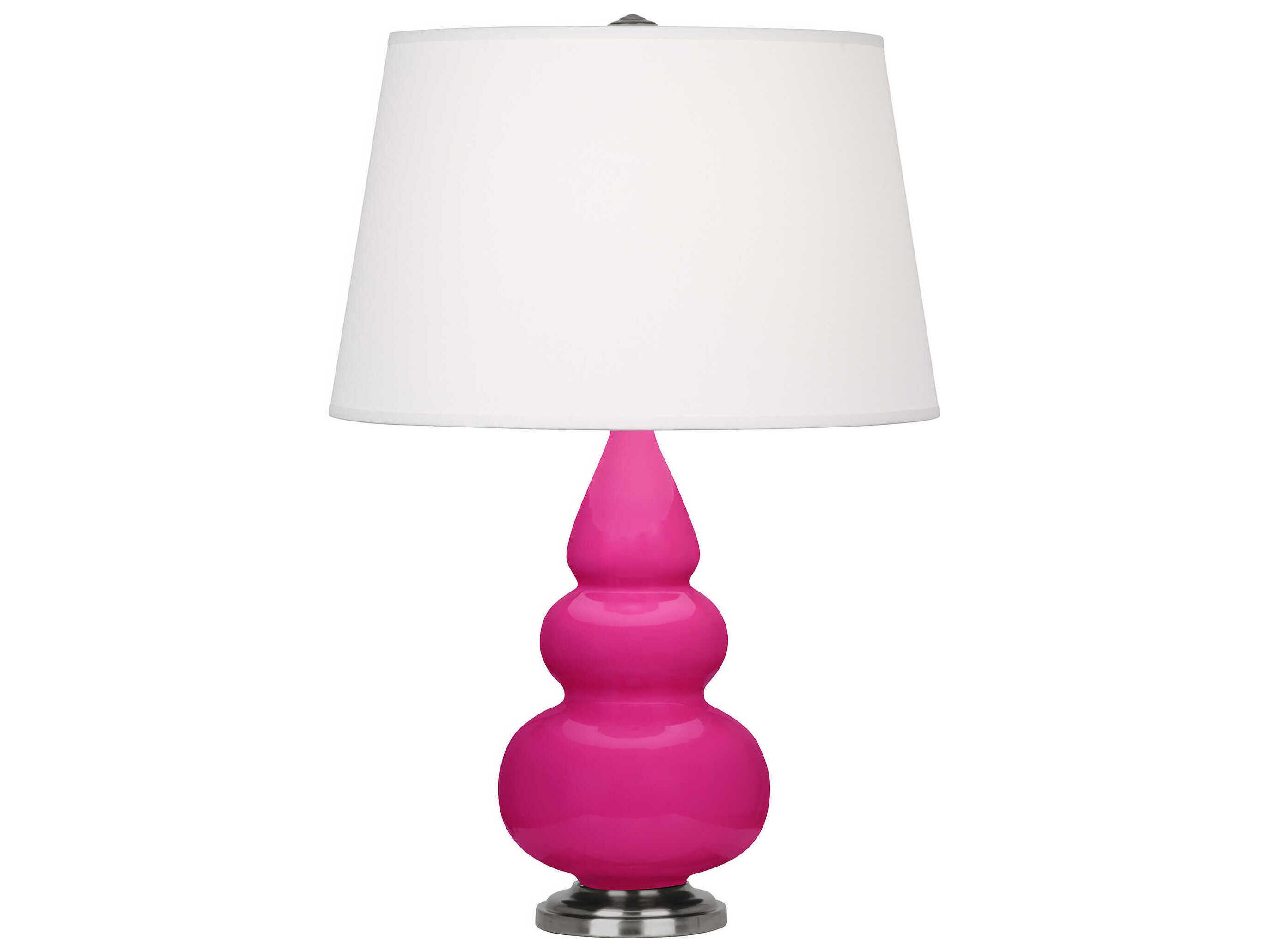 Robert Abbey Small Triple Gourd Razzle Rose Glazed Pink Table Lamp