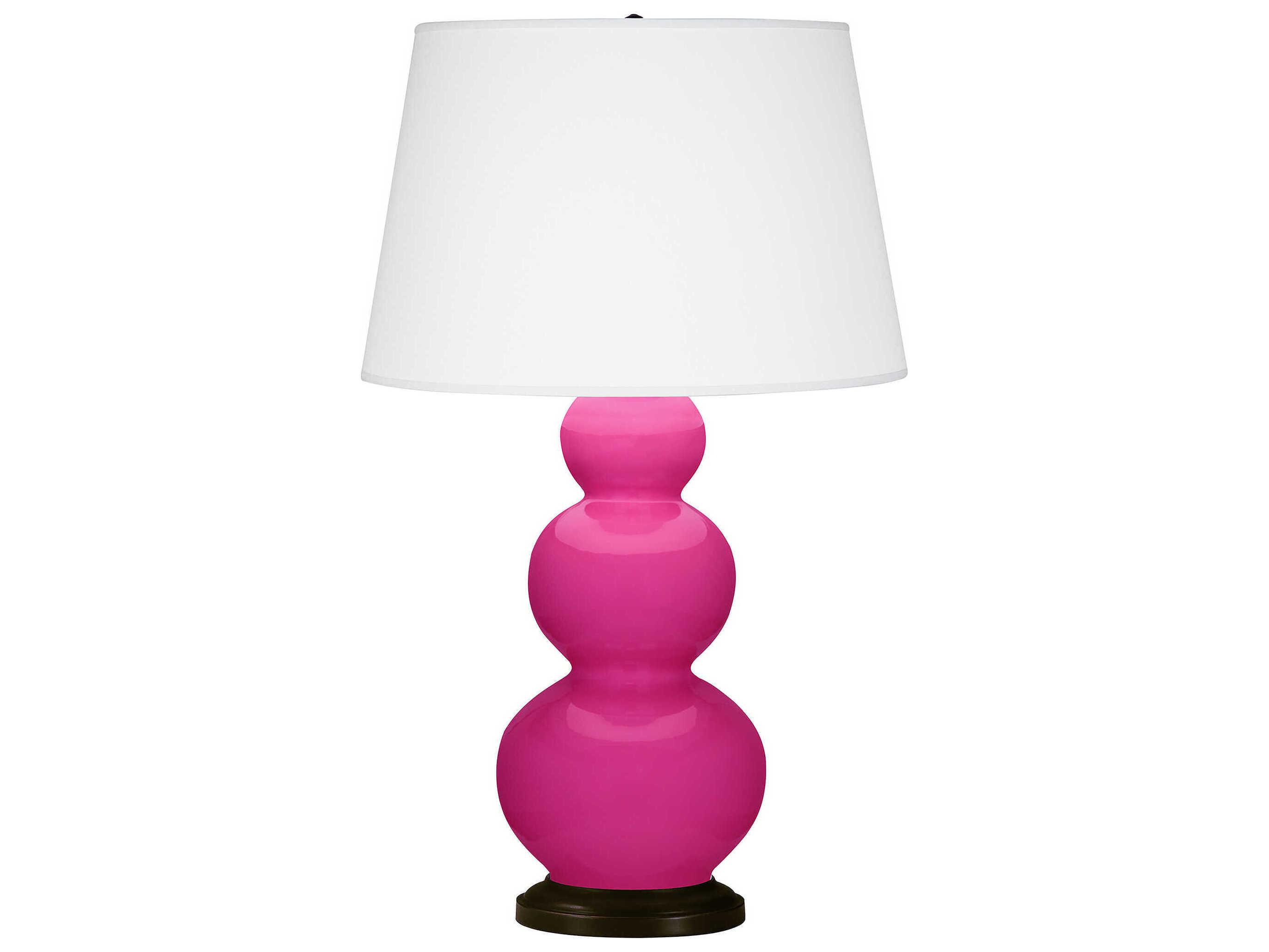 Robert Abbey Triple Gourd Razzle Rose Glazed Pink Buffet Lamp