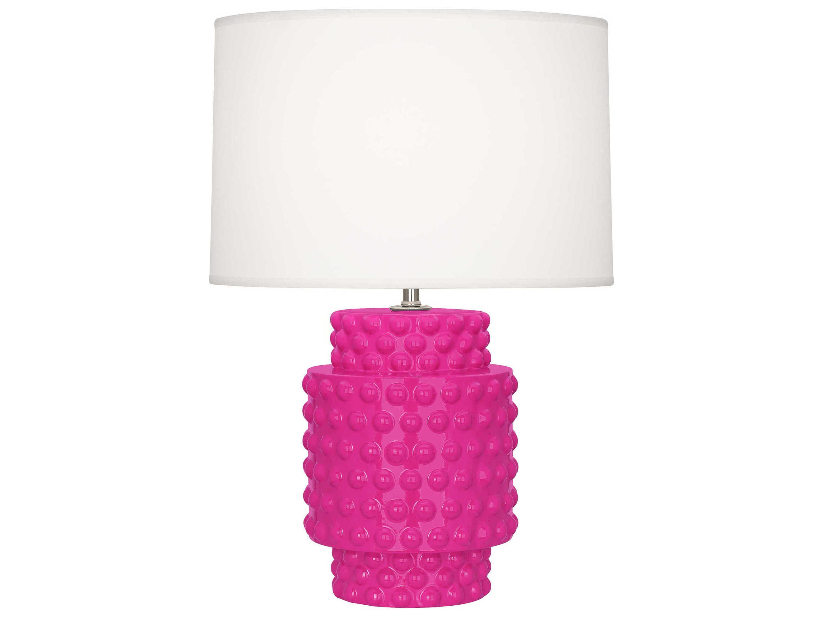 Robert Abbey Dolly Razzle Glazed Textured Pink Table Lamp