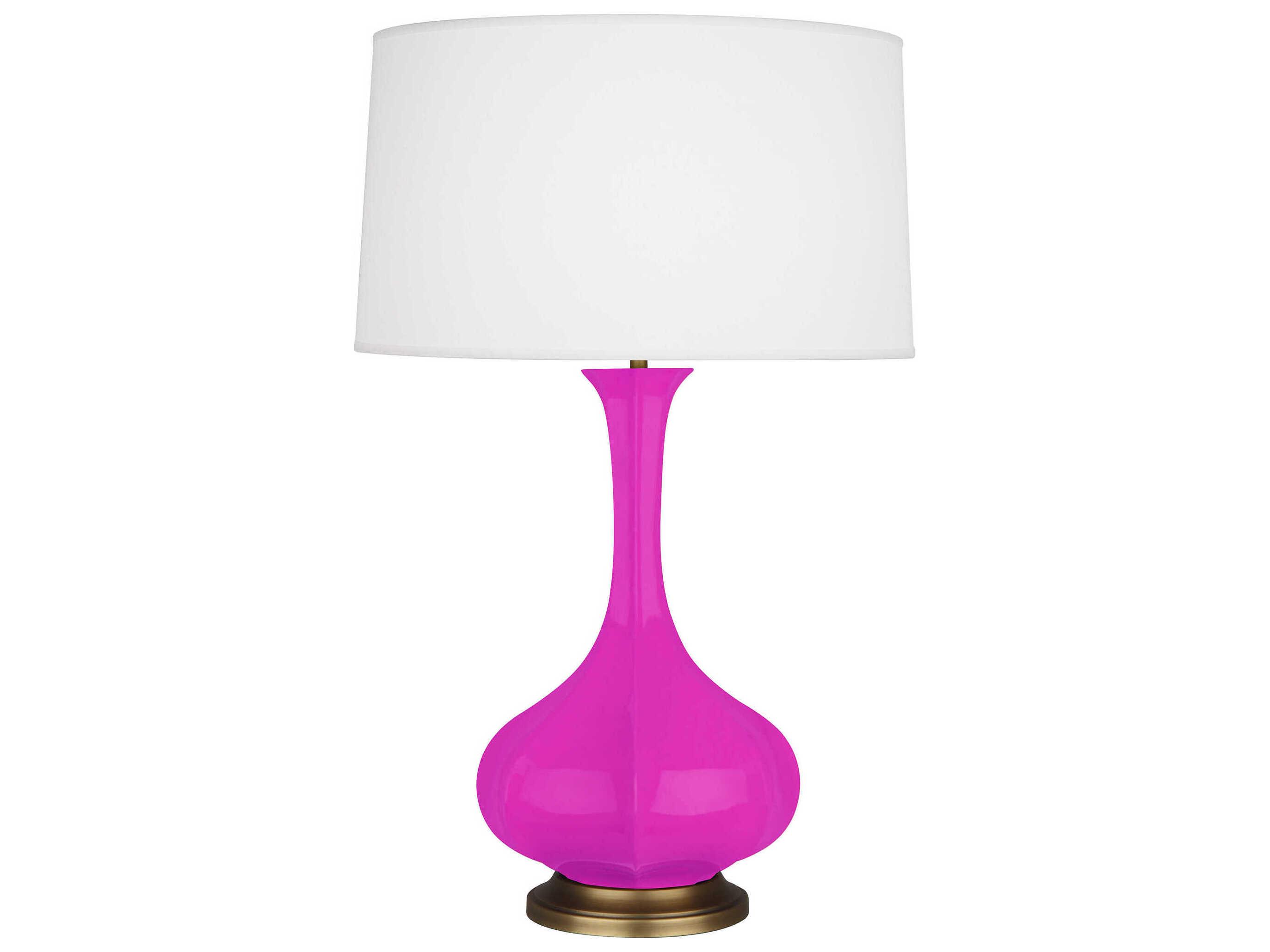 Robert Abbey Pike Razzle Rose Glazed Aged Brass Pink Buffet Lamp