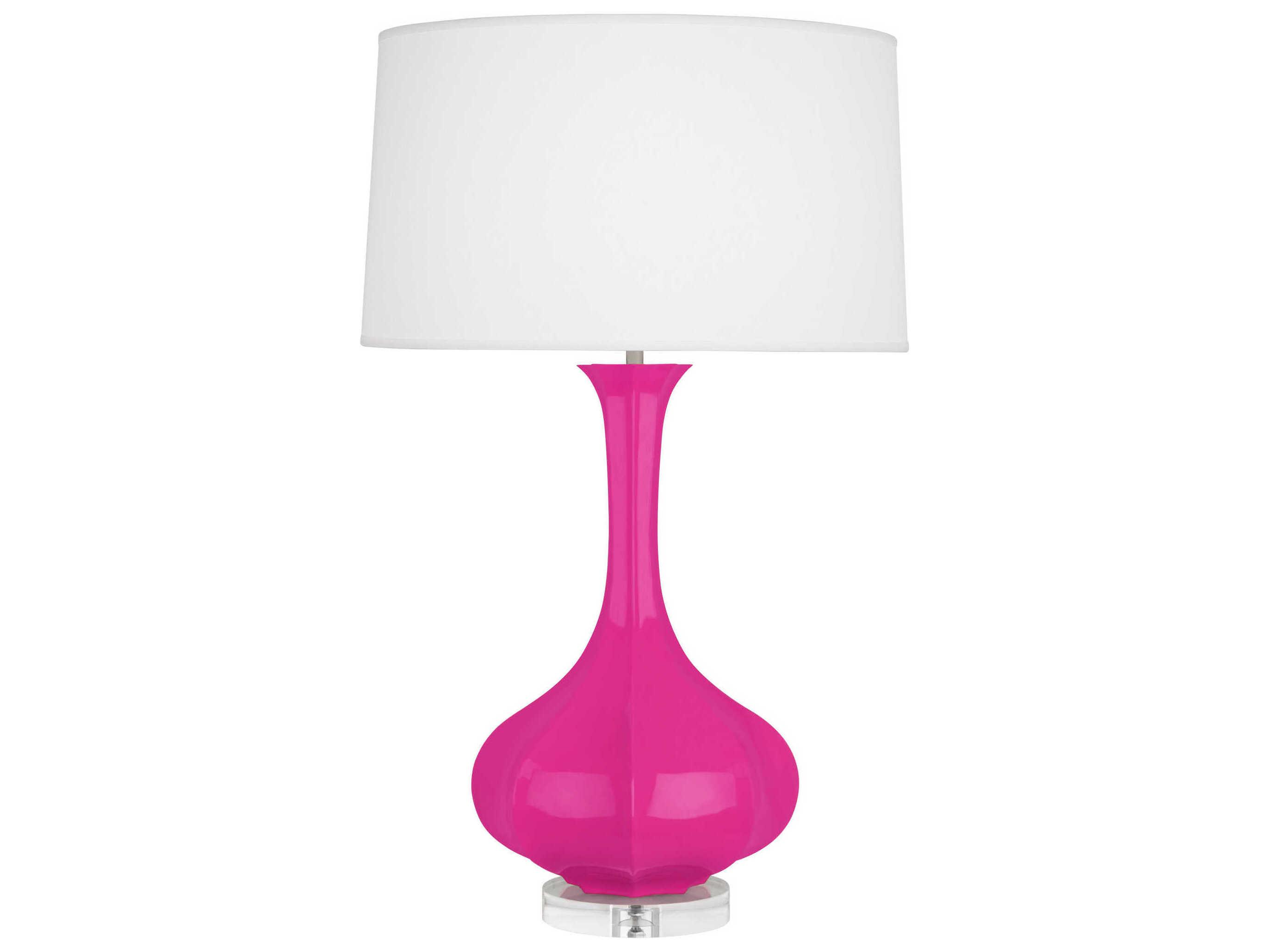 Robert Abbey Pike Razzle Rose Glazed Lucite Pink Buffet Lamp