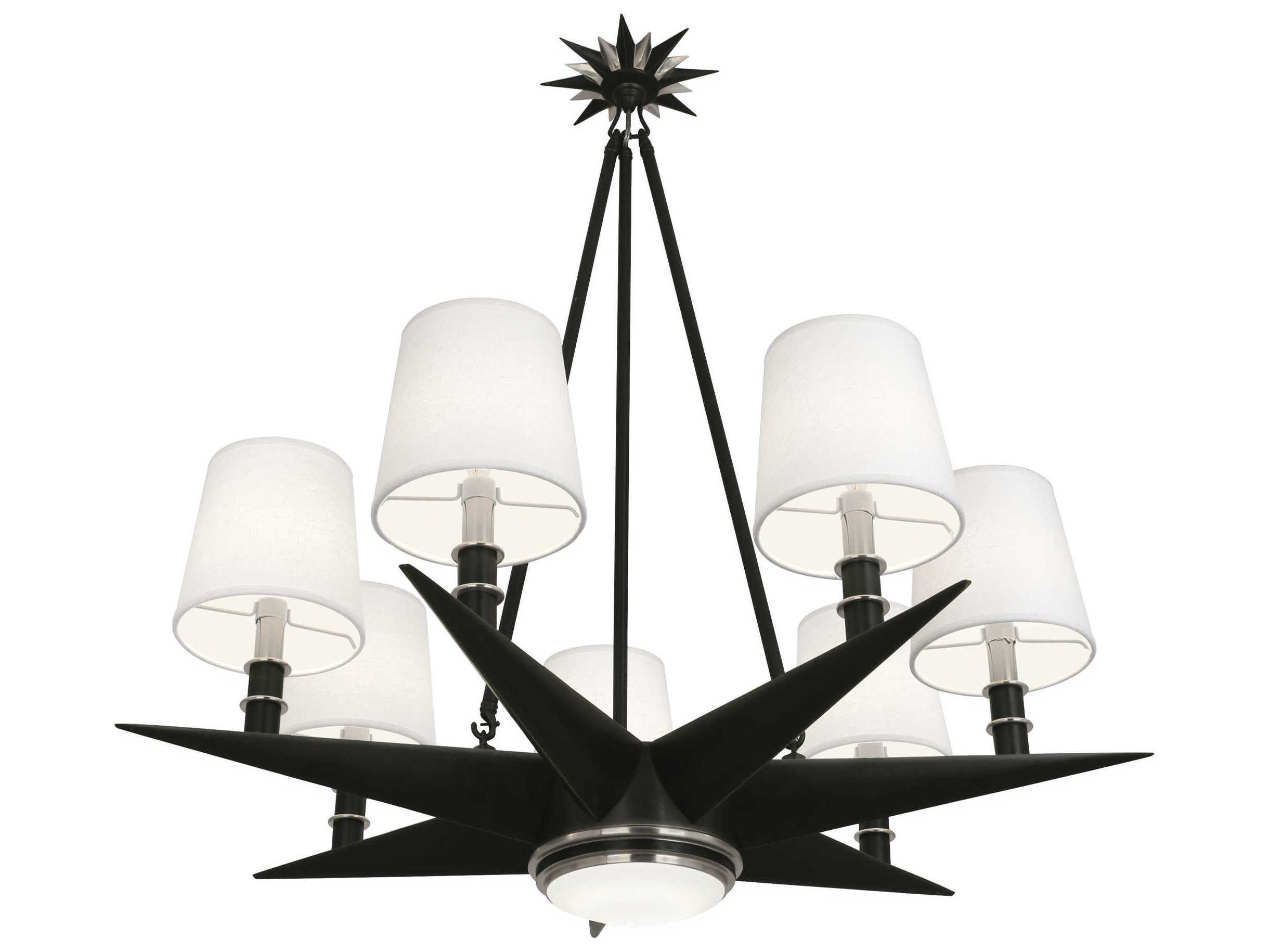 Robert Abbey Cosmos 9-Light Deep Patina Bronze Antique Silver Chandelier