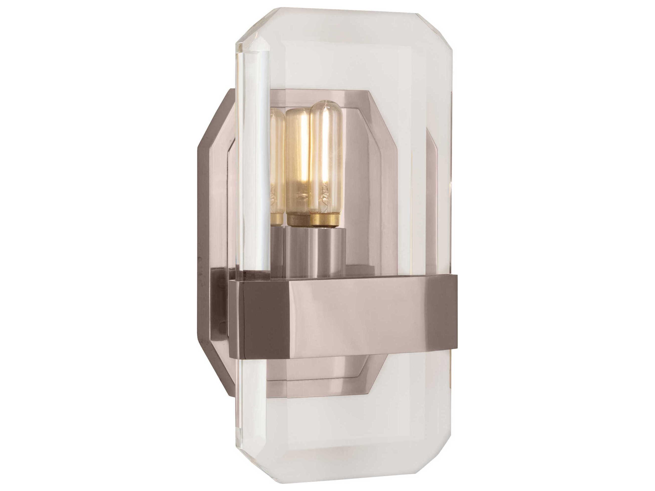 Robert Abbey Jacqueline 1-Light Polished Nickel Clear Crystal Wall Sconce