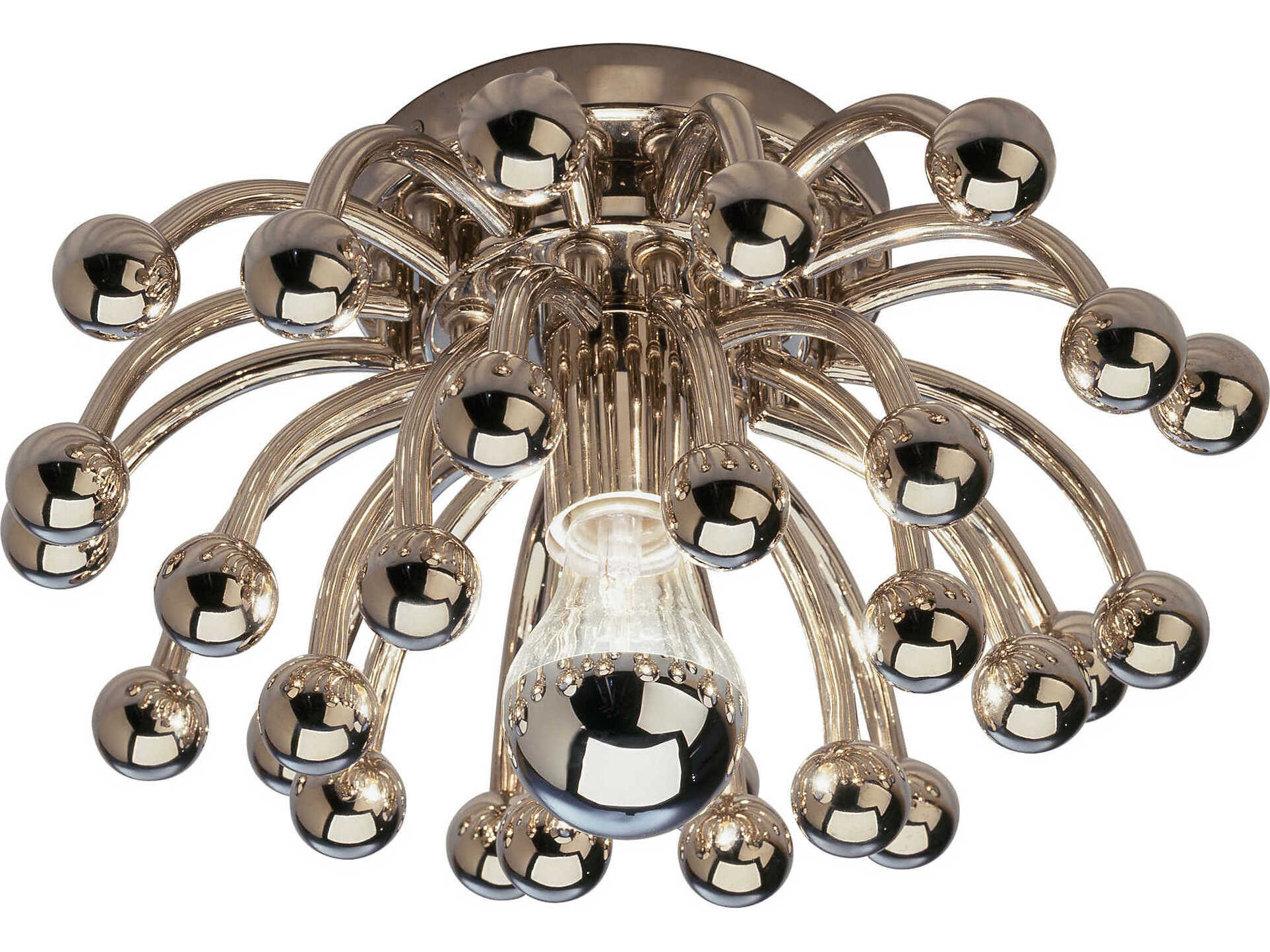 Robert Abbey Anemone 1-Light Polished Nickel Flush Mount