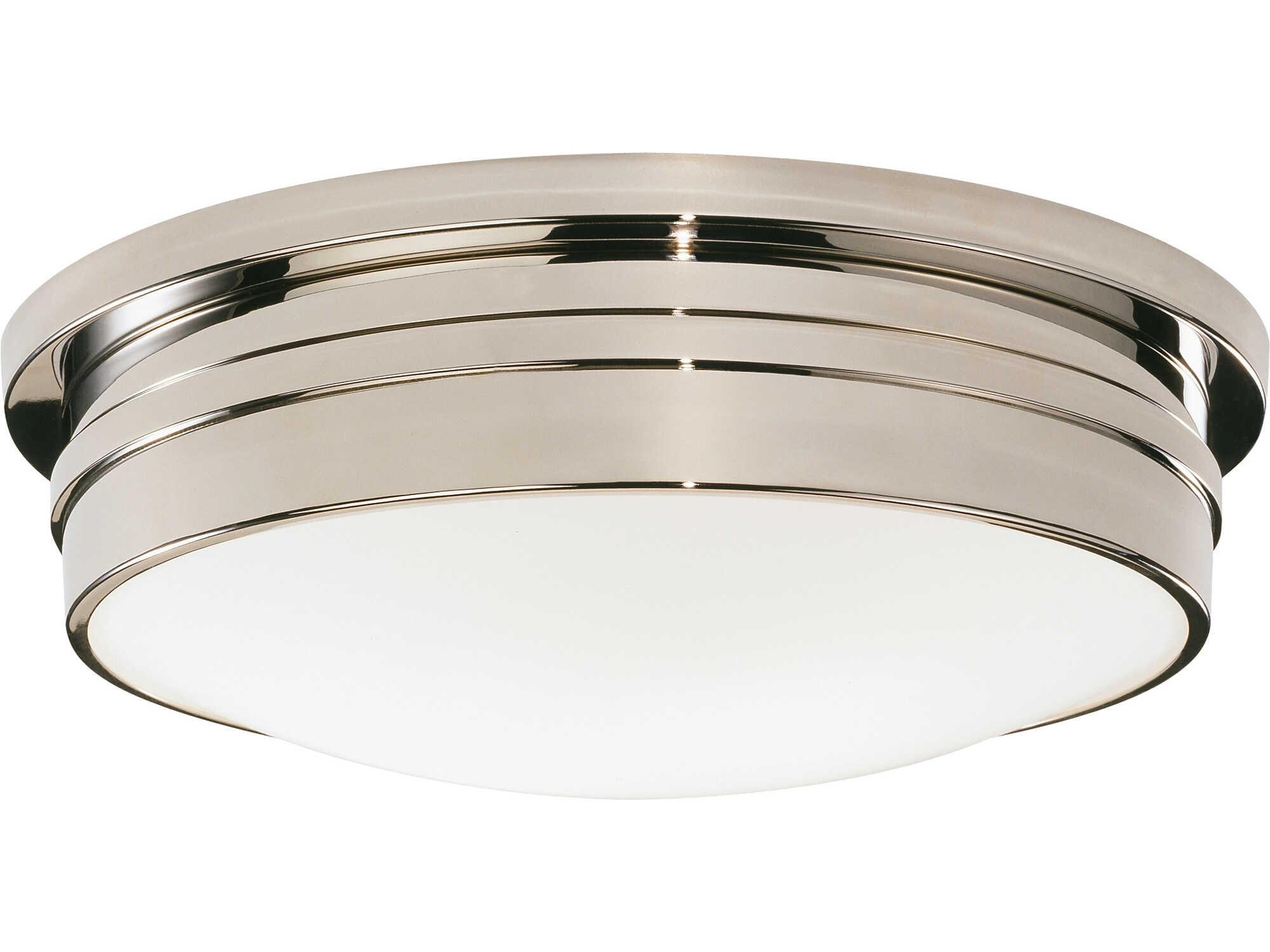 Robert Abbey Roderick 3-Light Polished Nickel Round Flush Mount