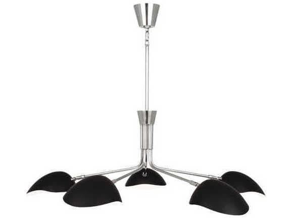 Robert Abbey Rico Espinet Racer 5-Light Polished Nickel Chandelier