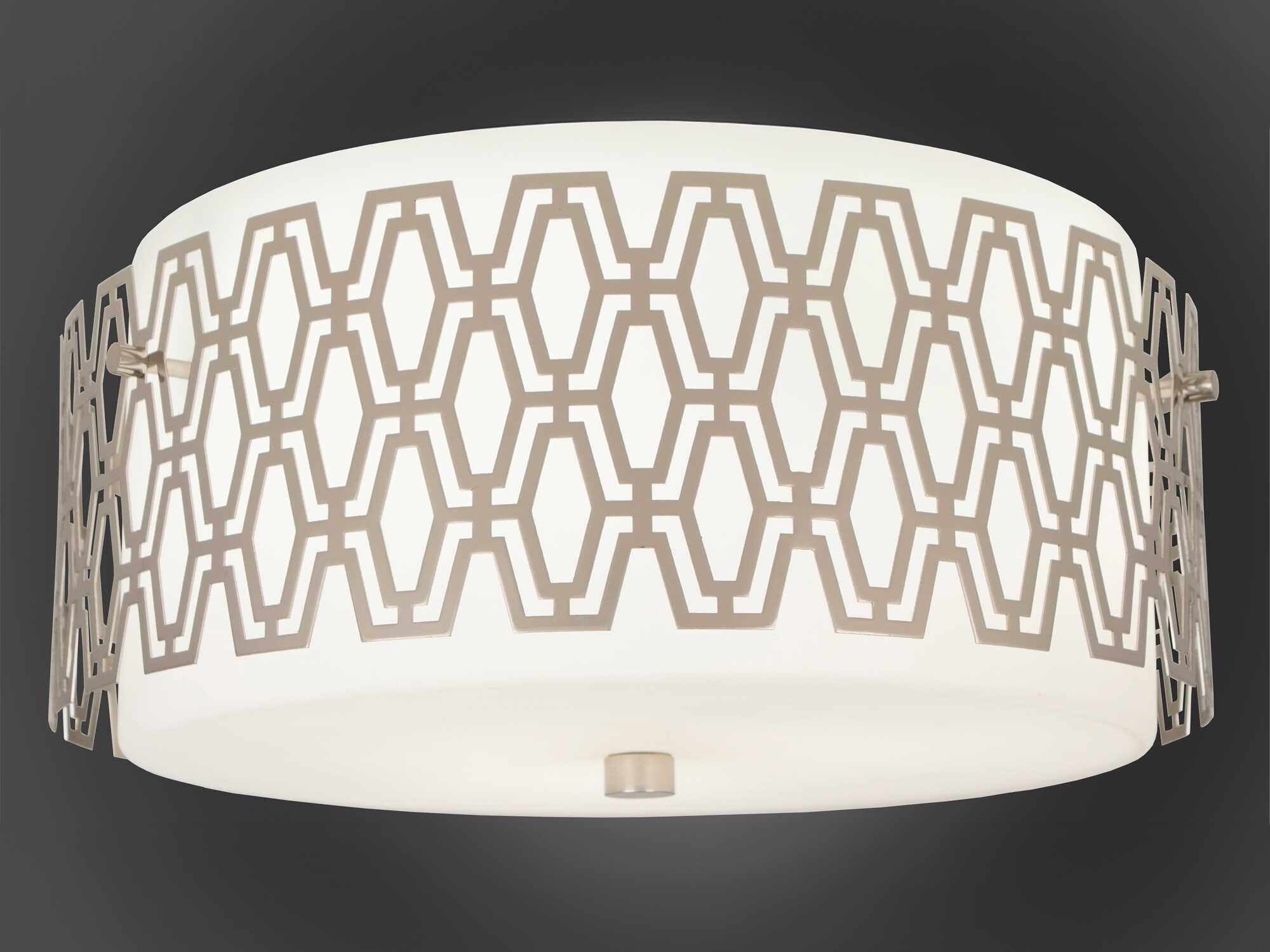 Robert Abbey Marcel 3-Light Nickel Geometric Round Flush Mount
