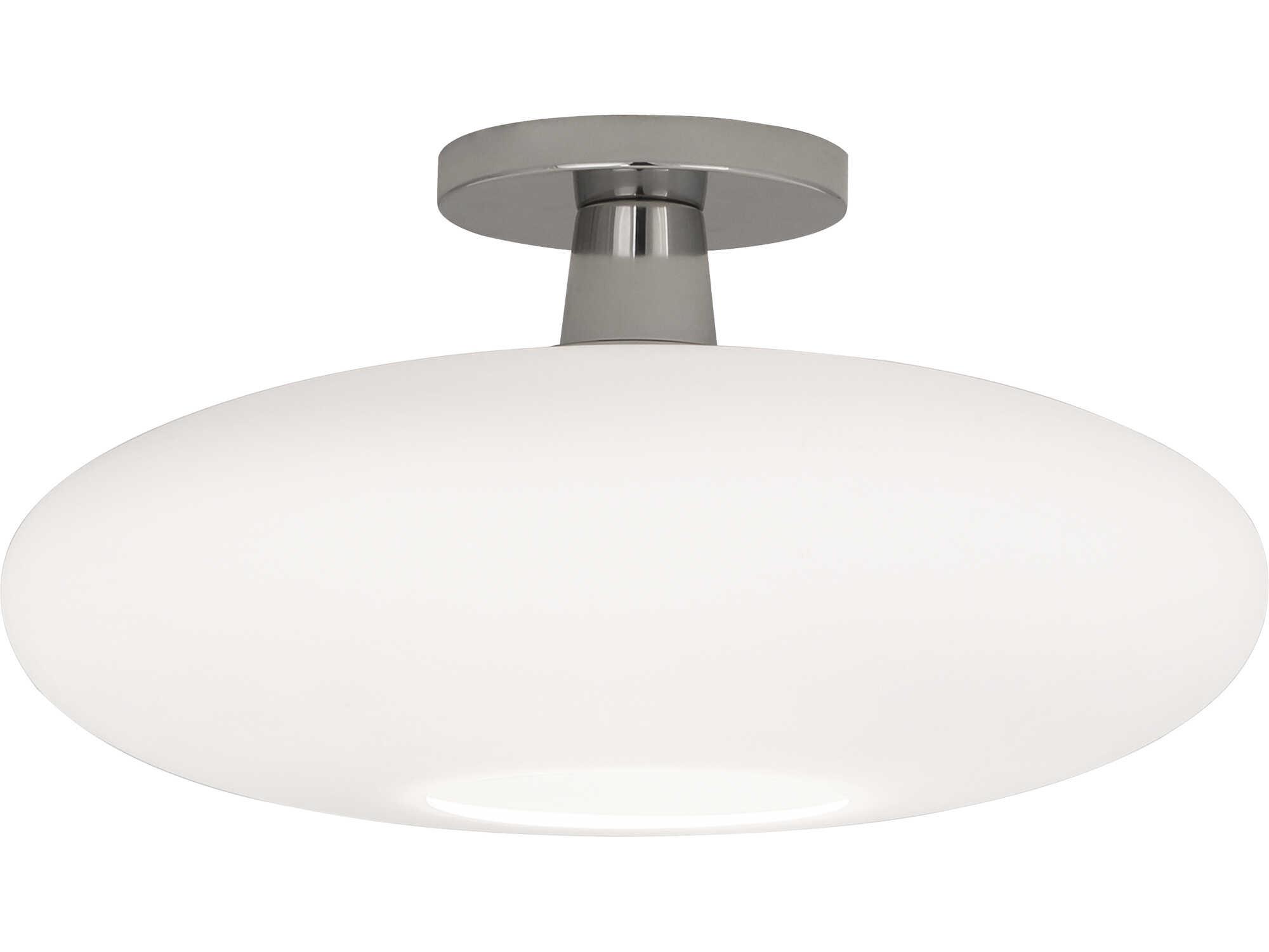 Robert Abbey Rico Espinet Ovo 1-Light Polished Nickel Round Semi Flush Mount