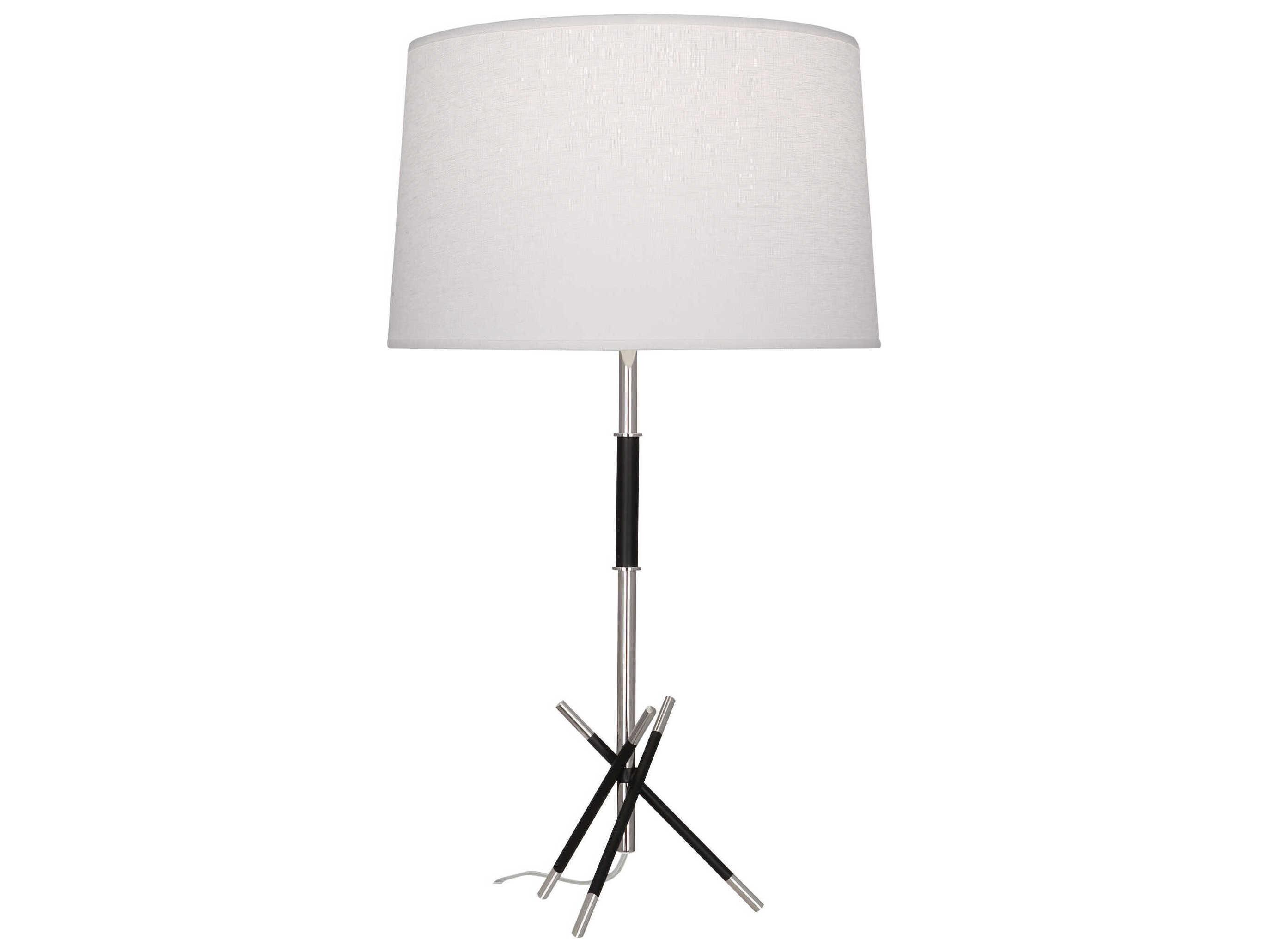Robert Abbey Thatcher Polished Nickel Matte Black Buffet Lamp