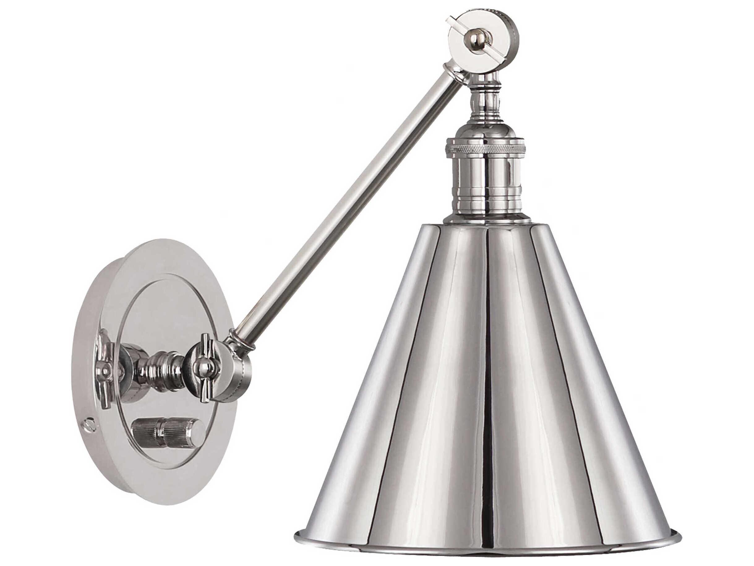 Robert Abbey Alloy 1-Light Polished Nickel Swing Wall Sconce