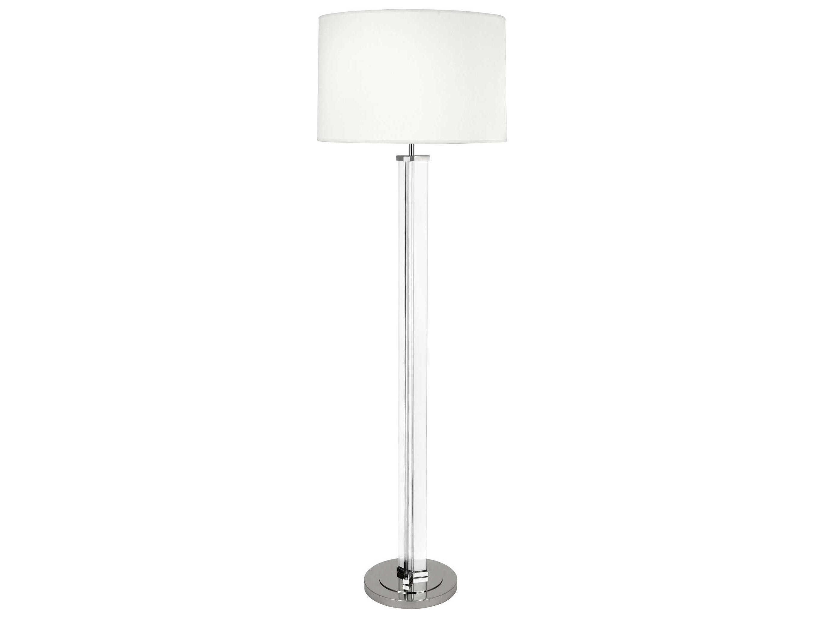 Robert Abbey Fineas Clear Glass Polished Nickel Floor Lamp