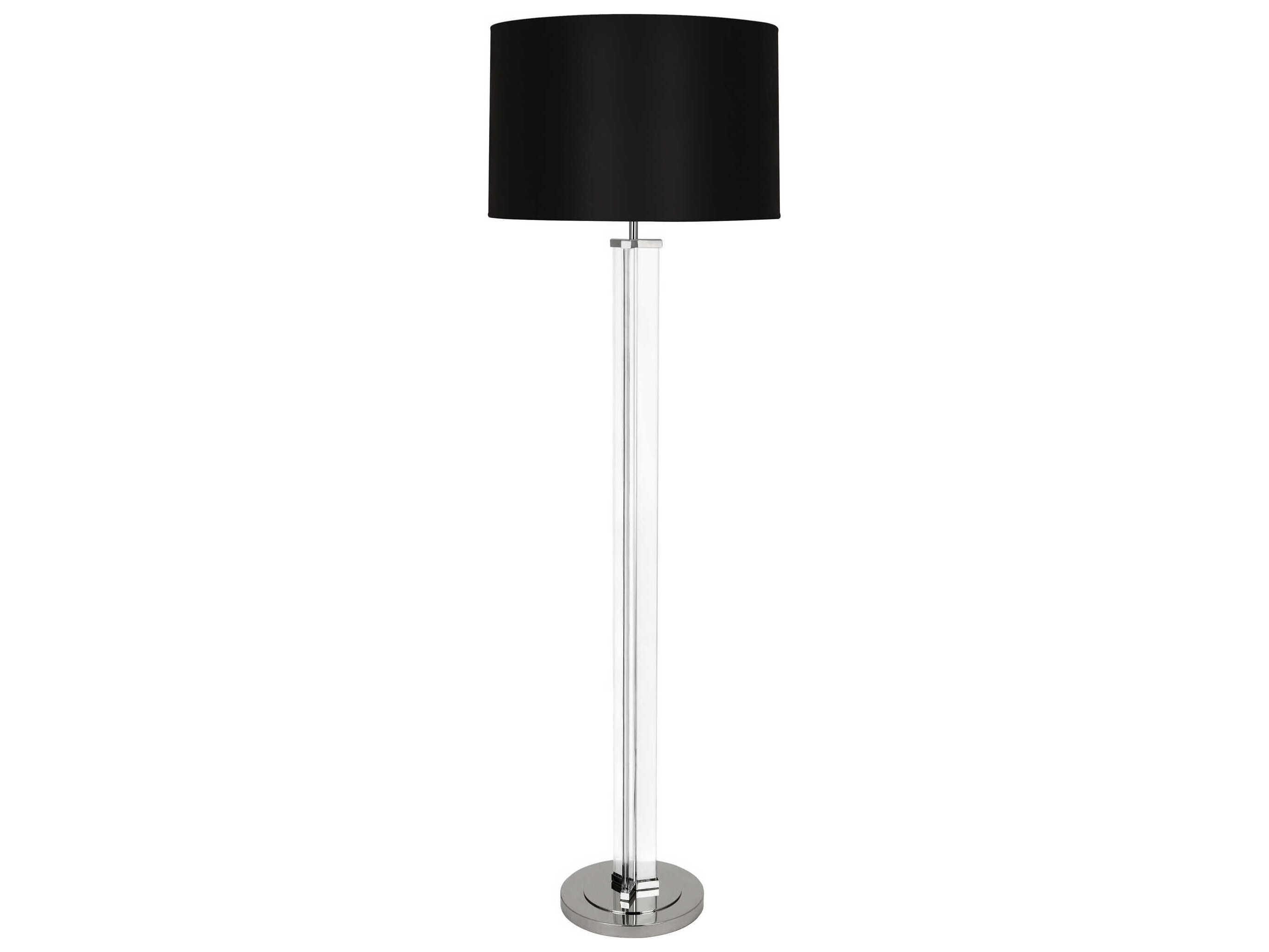 Robert Abbey Fineas Clear Glass Polished Nickel Floor Lamp