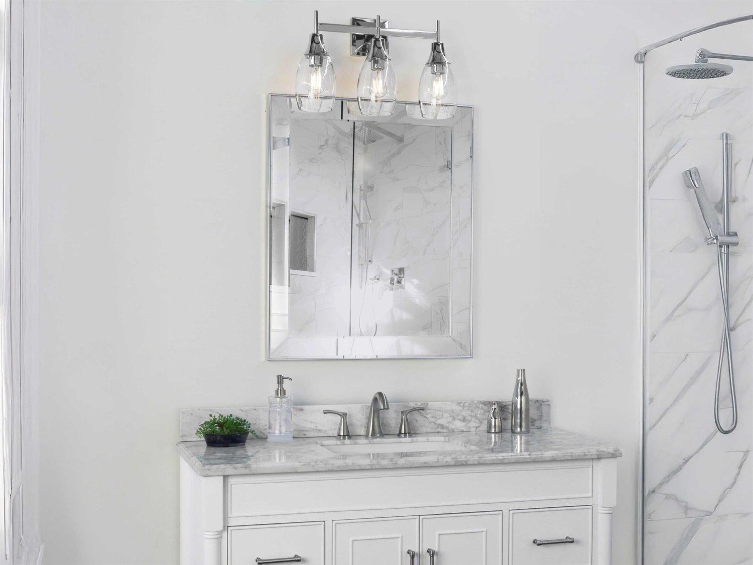 Robert Abbey Grace 3-Light Polished Nickel Vanity Light