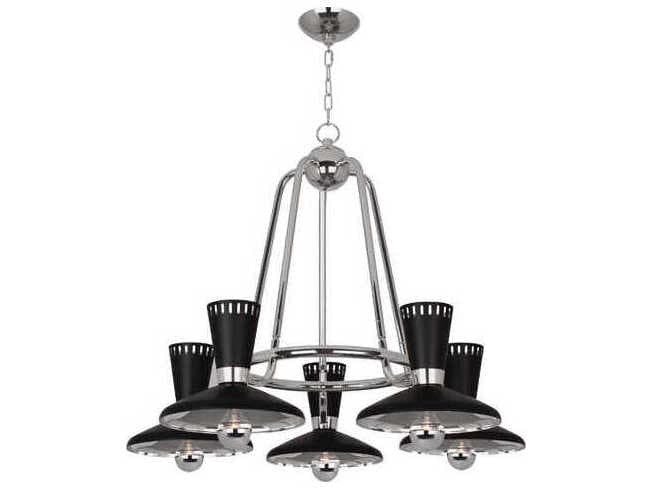 Robert Abbey Vortex 5-Light Polished Nickel Chandelier