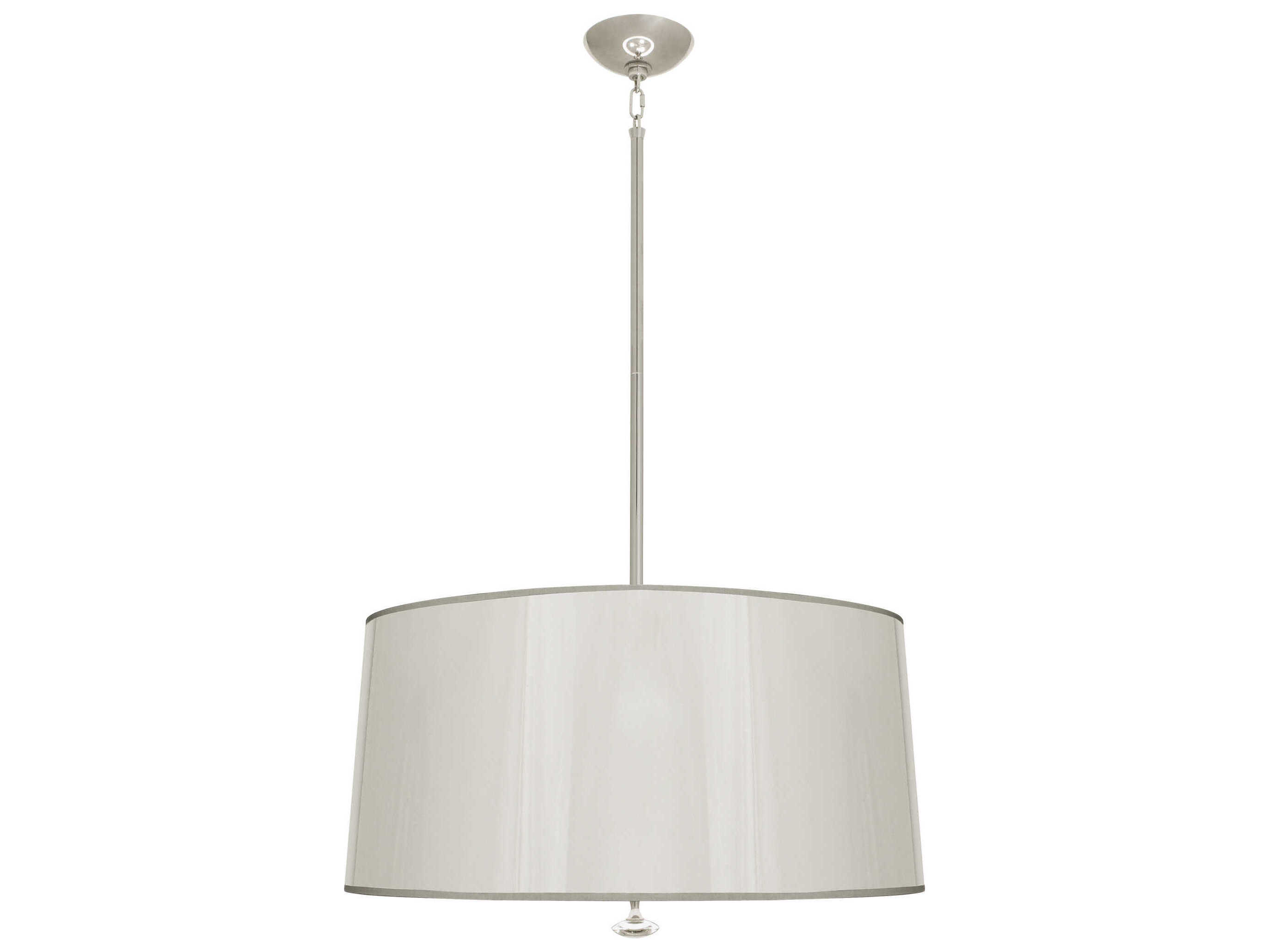 Robert Abbey Penelope 3-Light Polished Nickel White Drum Pendant