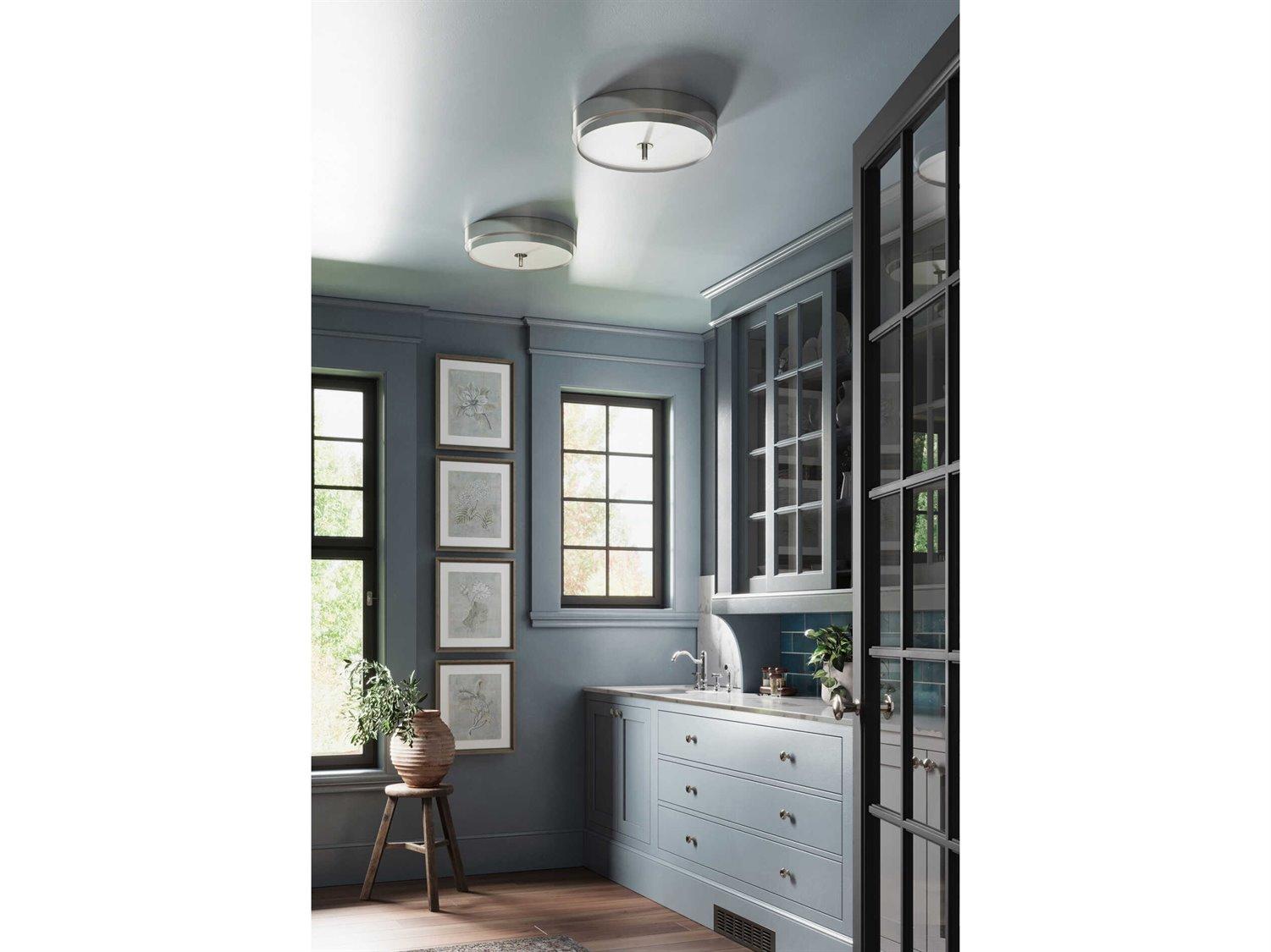 Robert Abbey Elliott 3-Light Polished Nickel Round Flush Mount