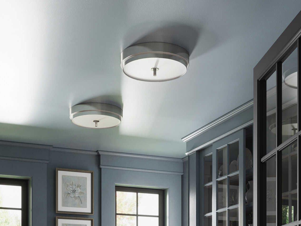 Robert Abbey Elliott 3-Light Polished Nickel Round Flush Mount