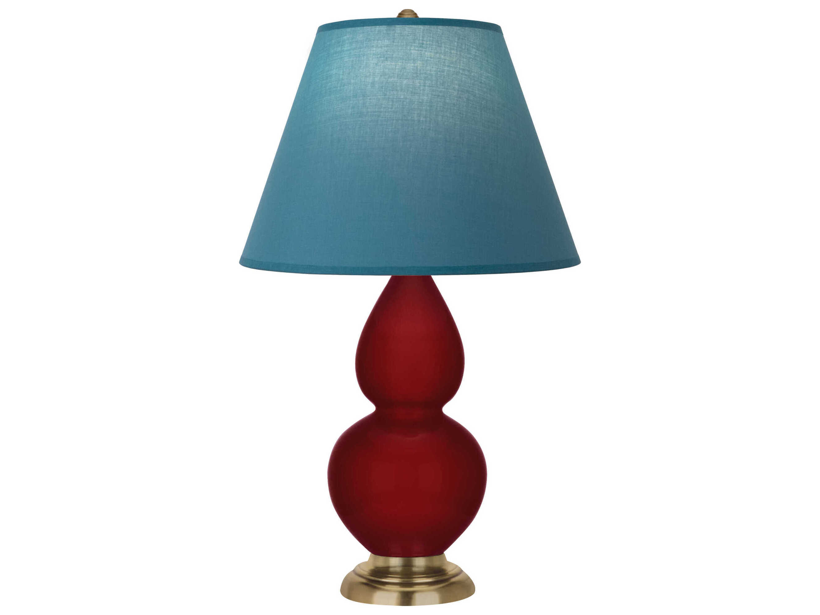 Robert Abbey Small Double Gourd Sangria Glazed Red Table Lamp