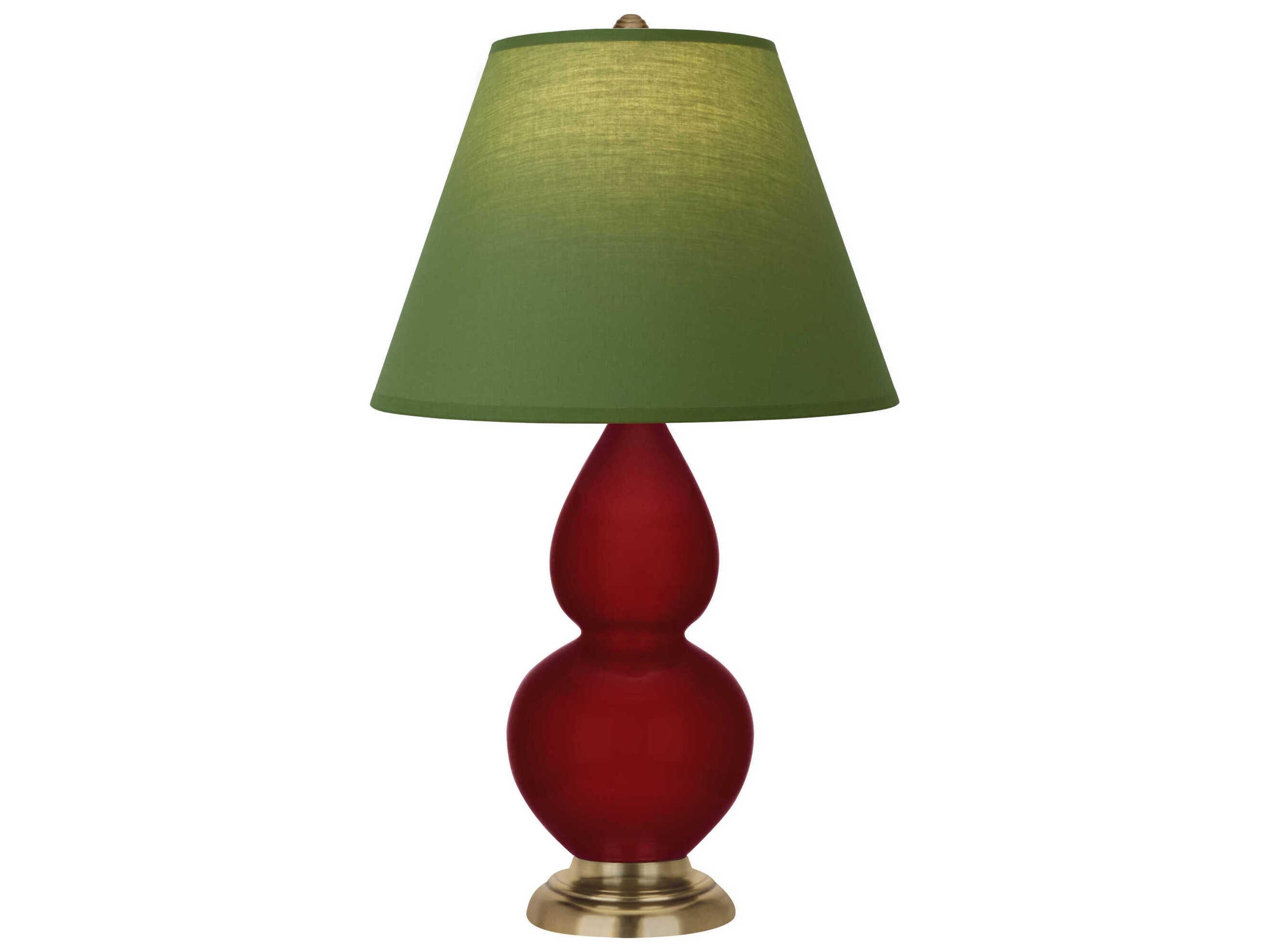 Robert Abbey Small Double Gourd Sangria Glazed Red Table Lamp