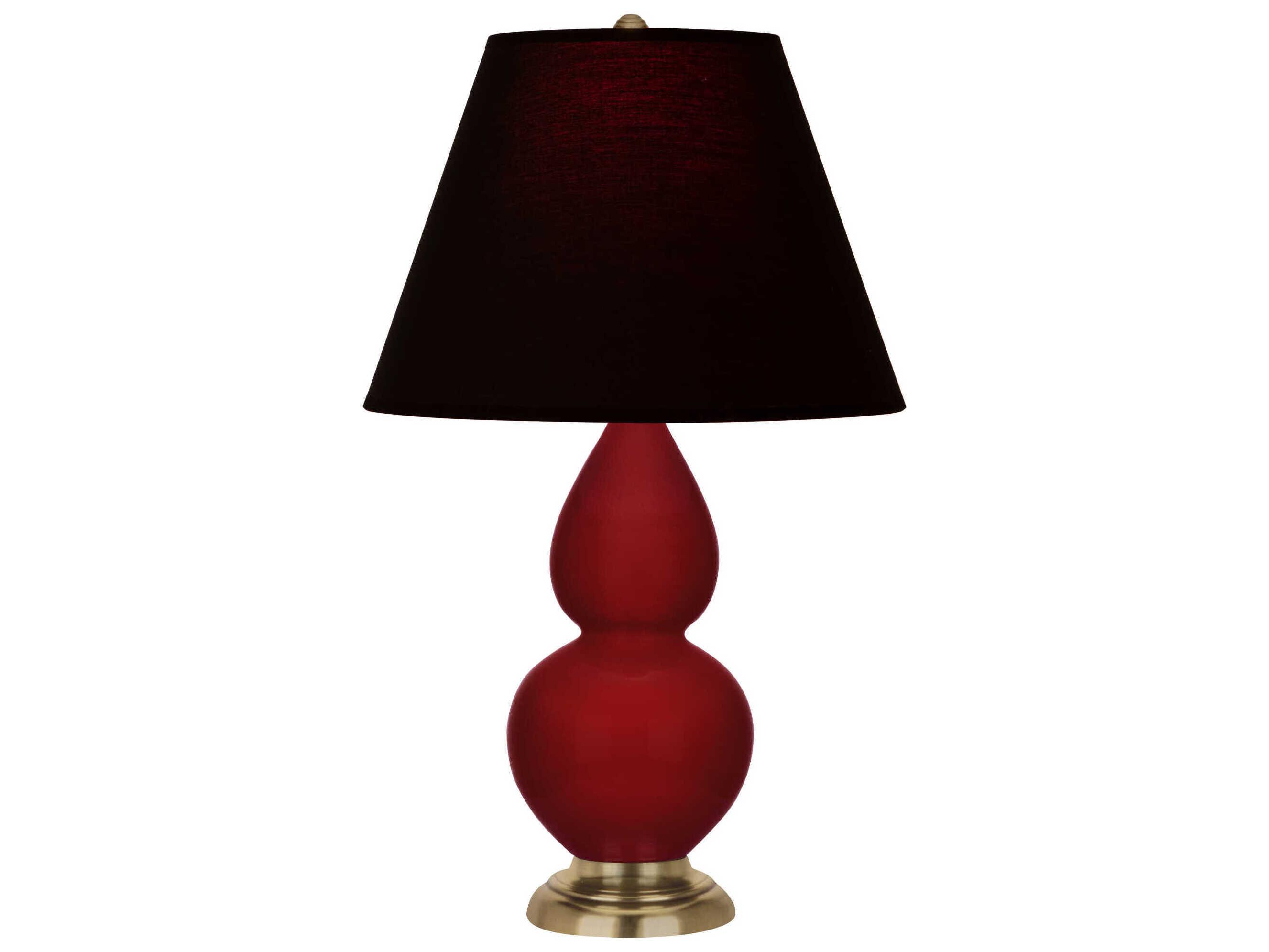 Robert Abbey Small Double Gourd Sangria Glazed Red Table Lamp