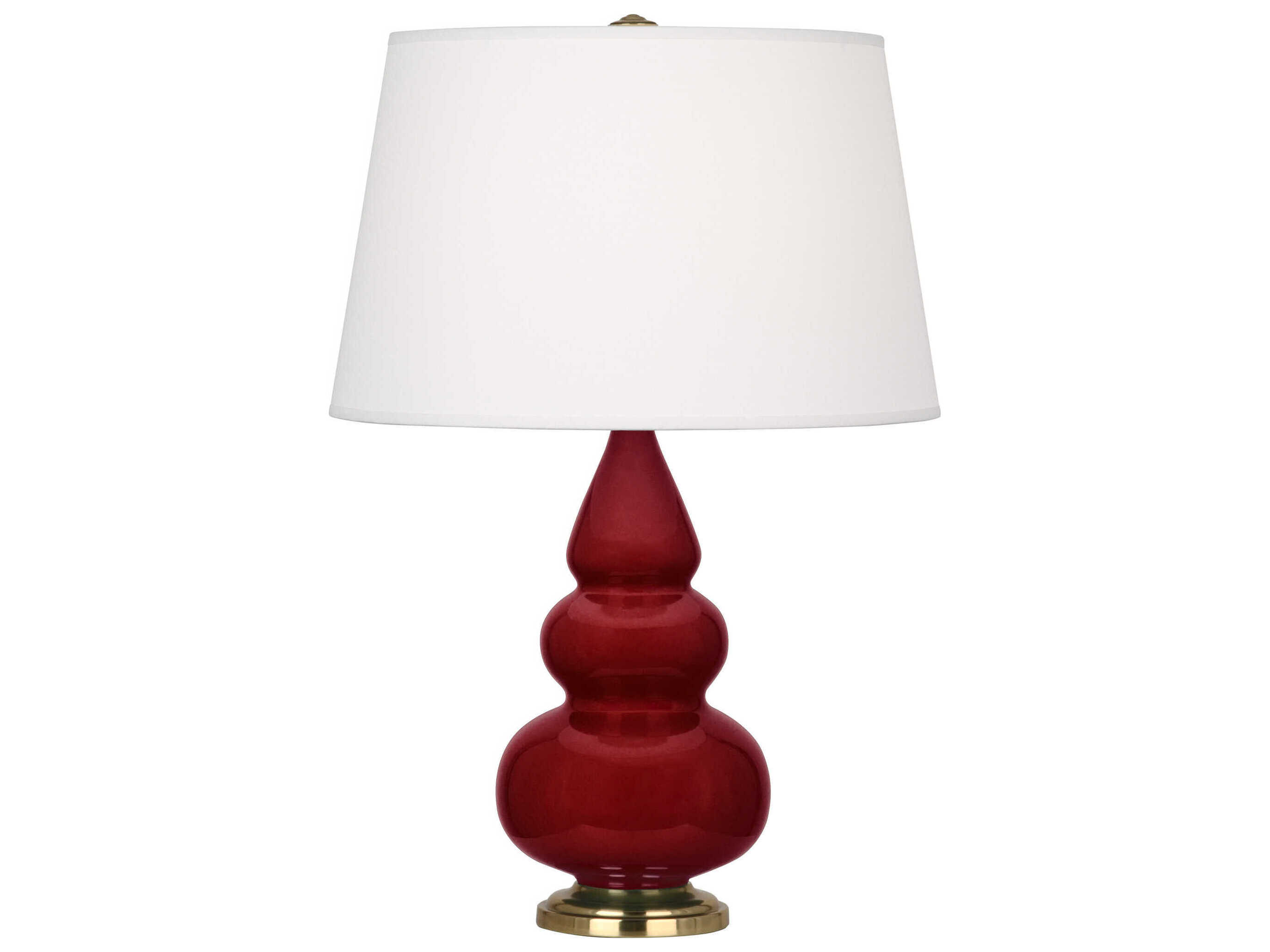 Robert Abbey Small Triple Gourd Sangria Glazed Red Table Lamp