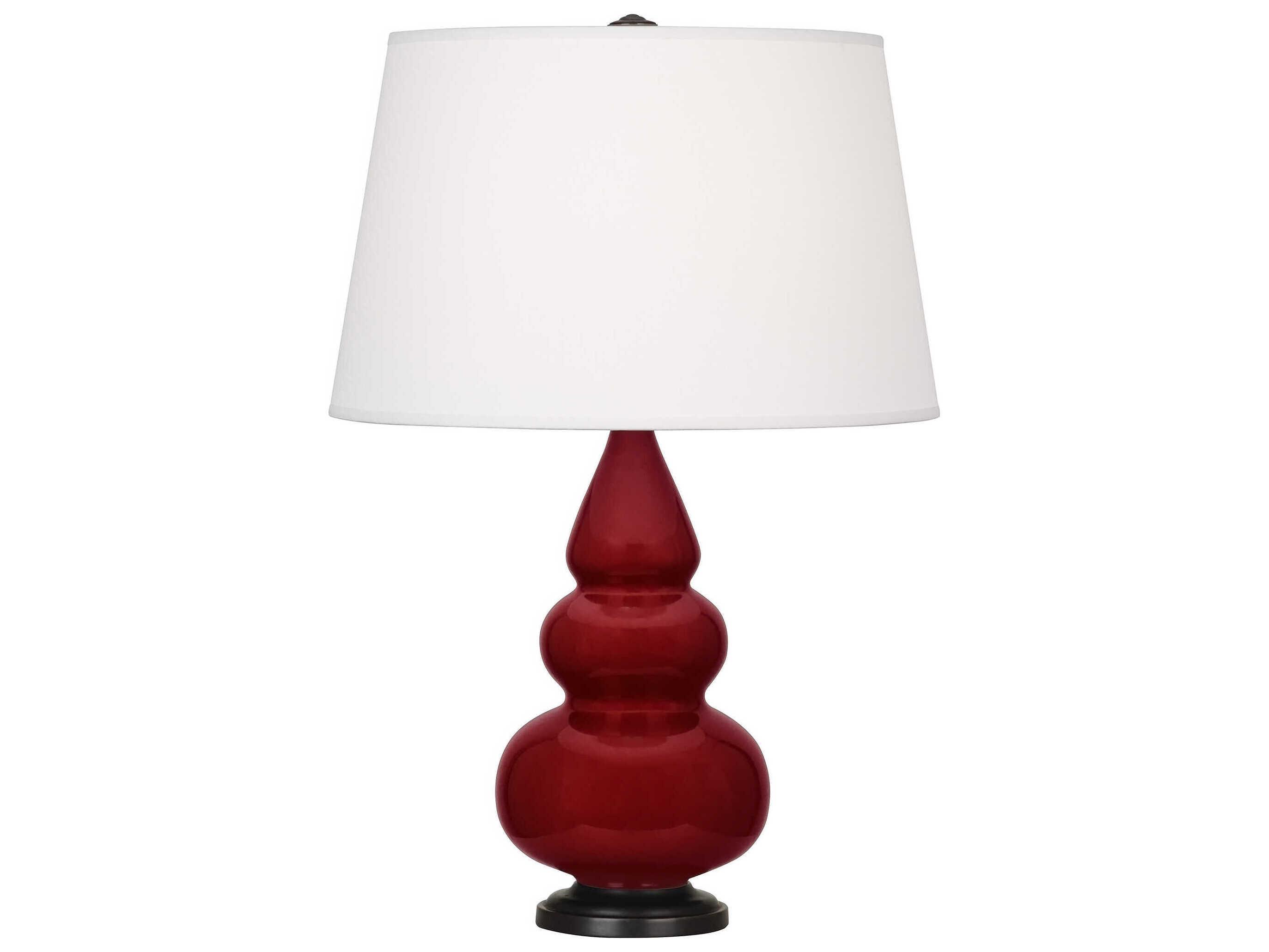 Robert Abbey Small Triple Gourd Sangria Glazed Red Table Lamp