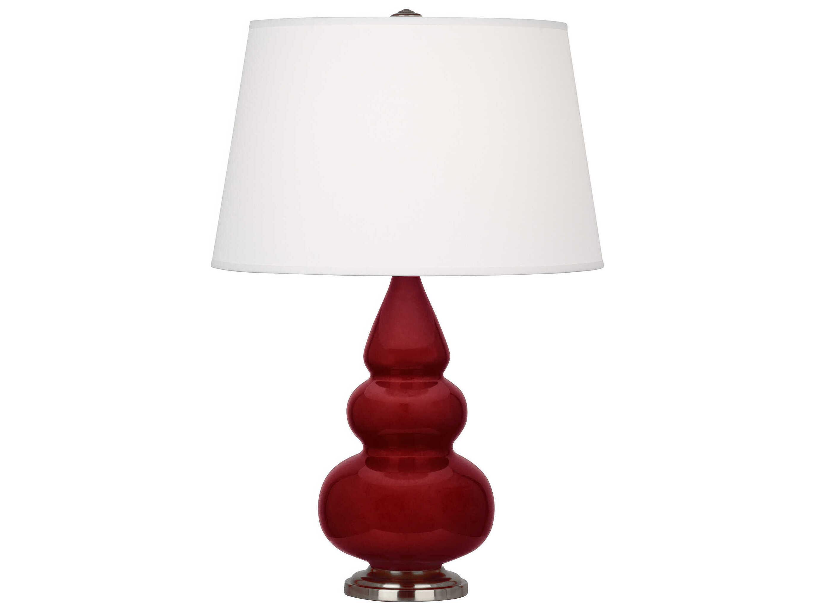 Robert Abbey Small Triple Gourd Sangria Glazed Red Table Lamp