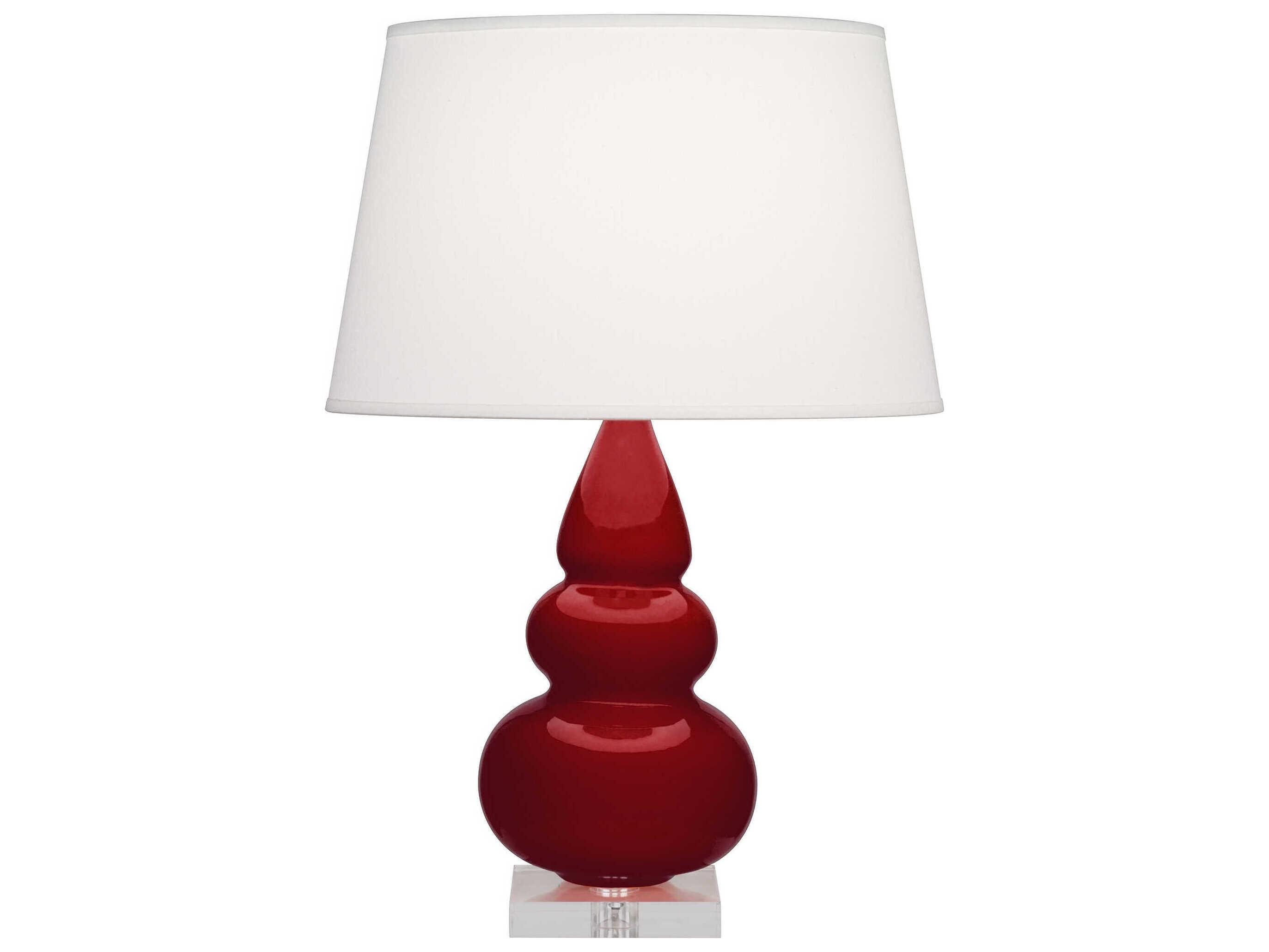 Robert Abbey Small Triple Gourd Sangria Glazed Red Table Lamp