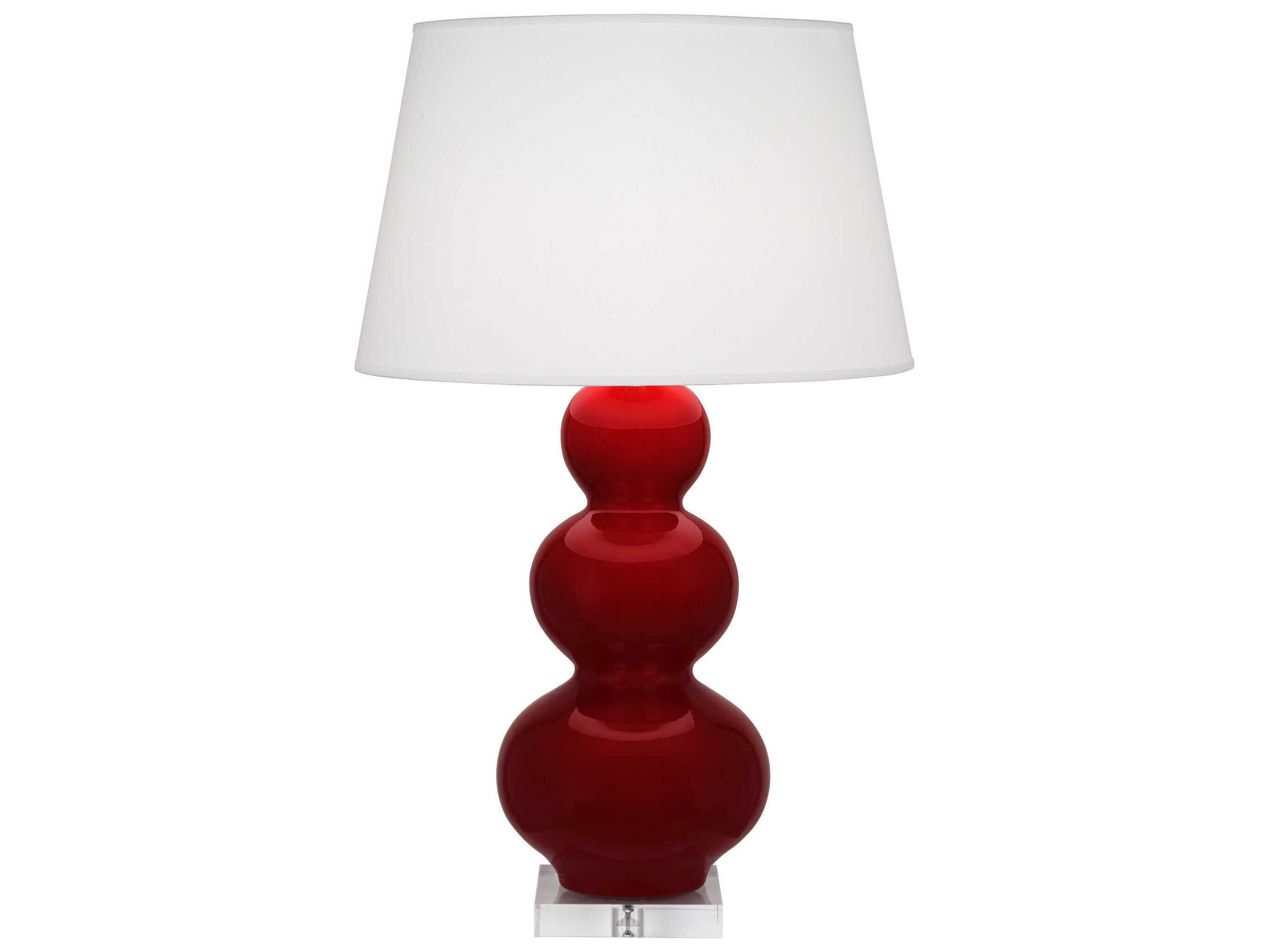 Robert Abbey Triple Gourd Sangria Glazed Red Buffet Lamp