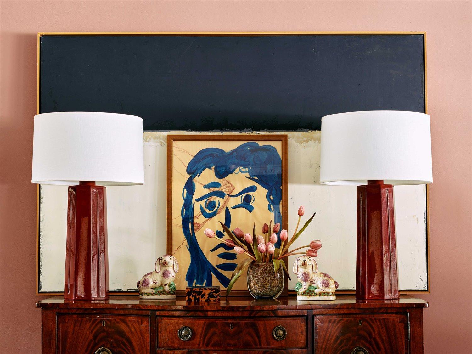 Robert Abbey Mason Sangria Glazed Red Buffet Lamp