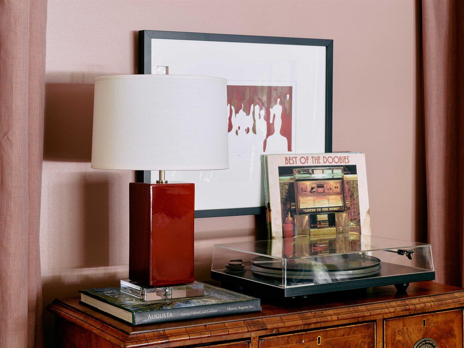 Robert Abbey Harvey Sangria Glazed Red Table Lamp