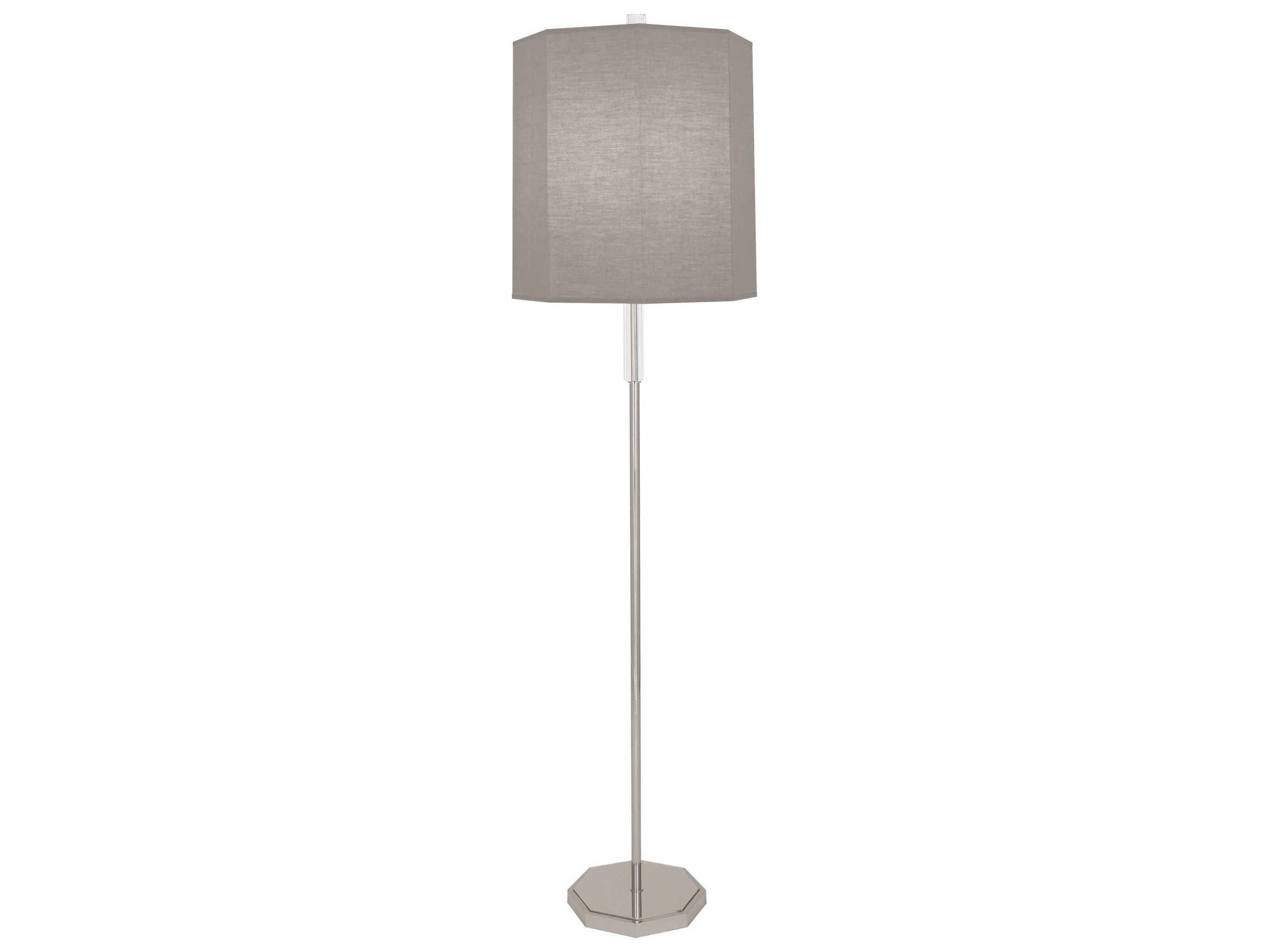 Robert Abbey Kate Polished Nickel Clear Crystal Floor Lamp