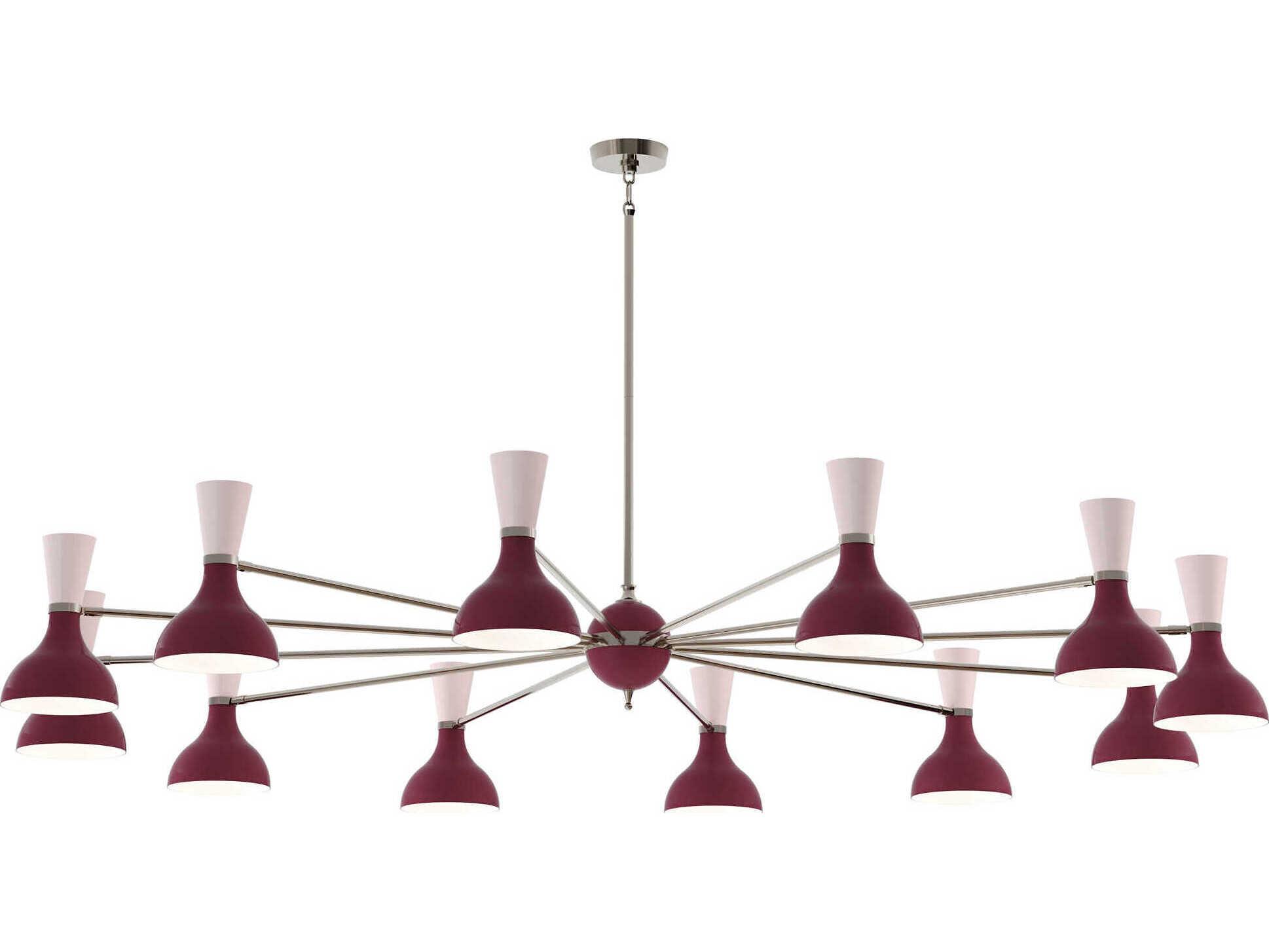 Robert Abbey Clare 12-Light Sugar Plum Rose Water Purple Chandelier