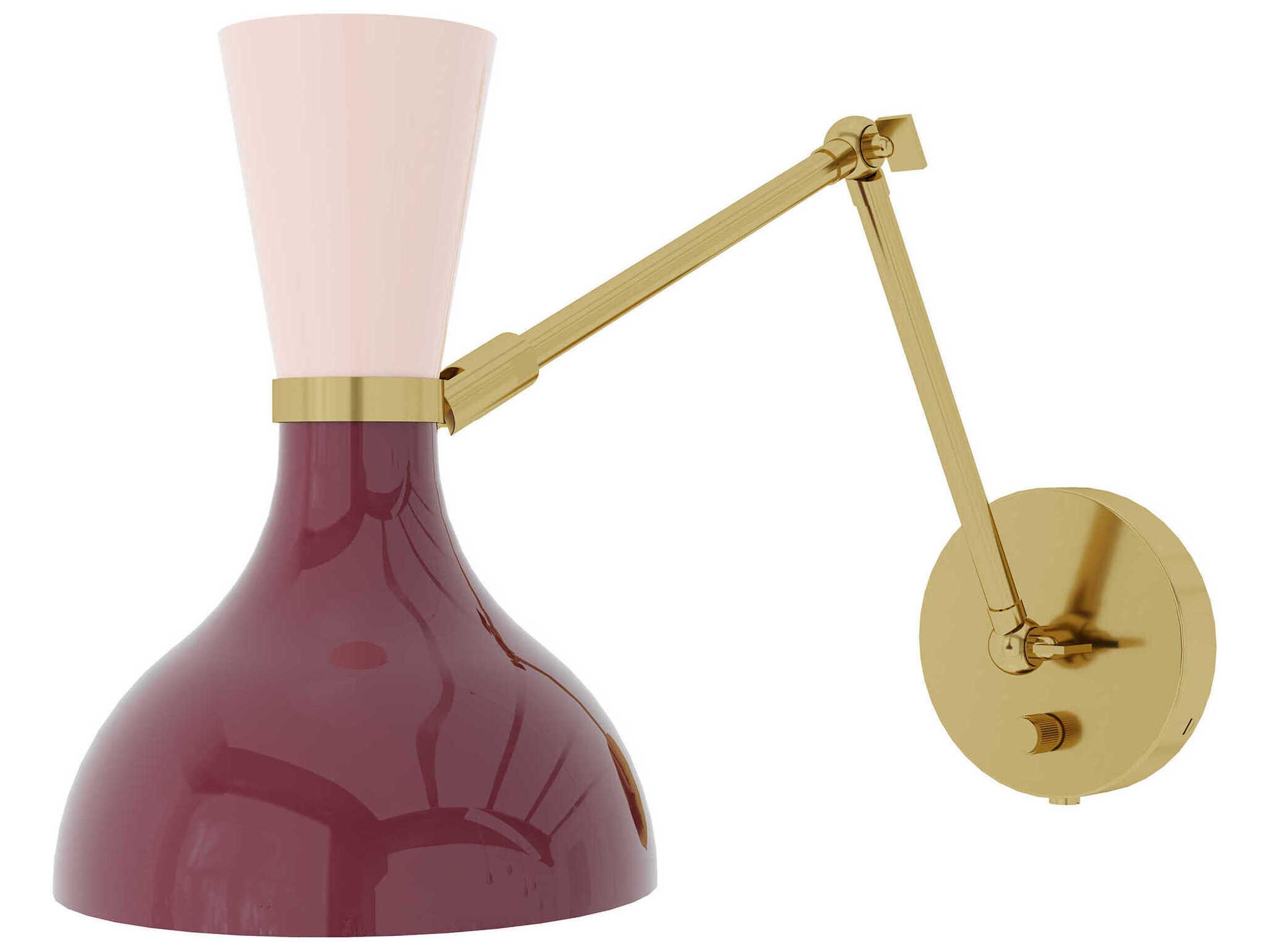 Robert Abbey Clare 1-Light Sugar Plum Rose Water Purple Swing Wall Sconce